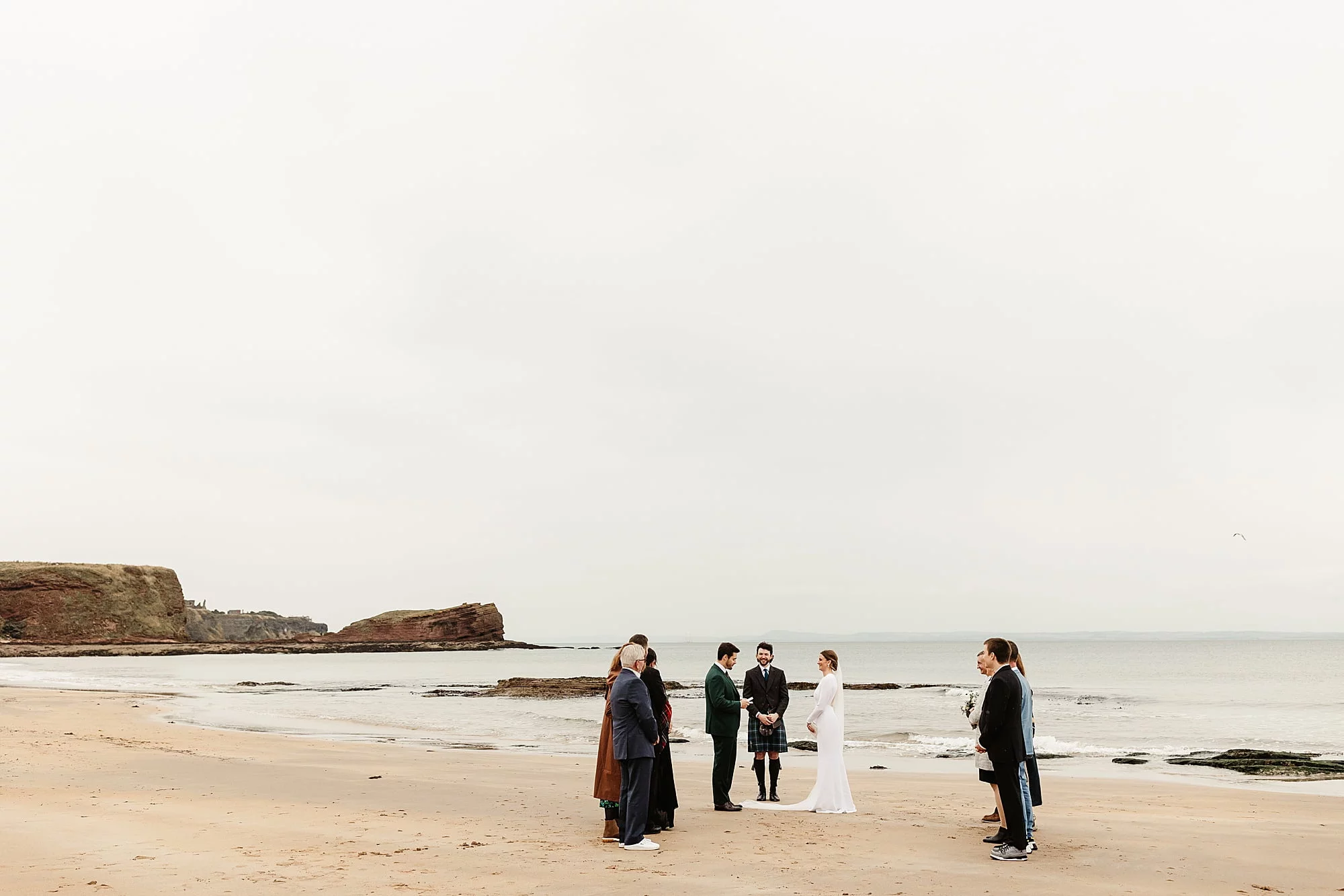 seacliff beach micro wedding ceremony spot scenery view bride and groom