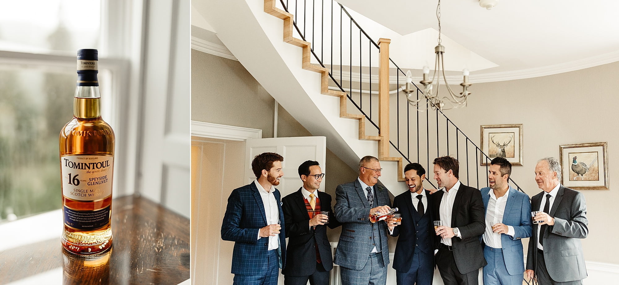 Groomsmen drumtochty castle photography getting ready whisky tomintoul