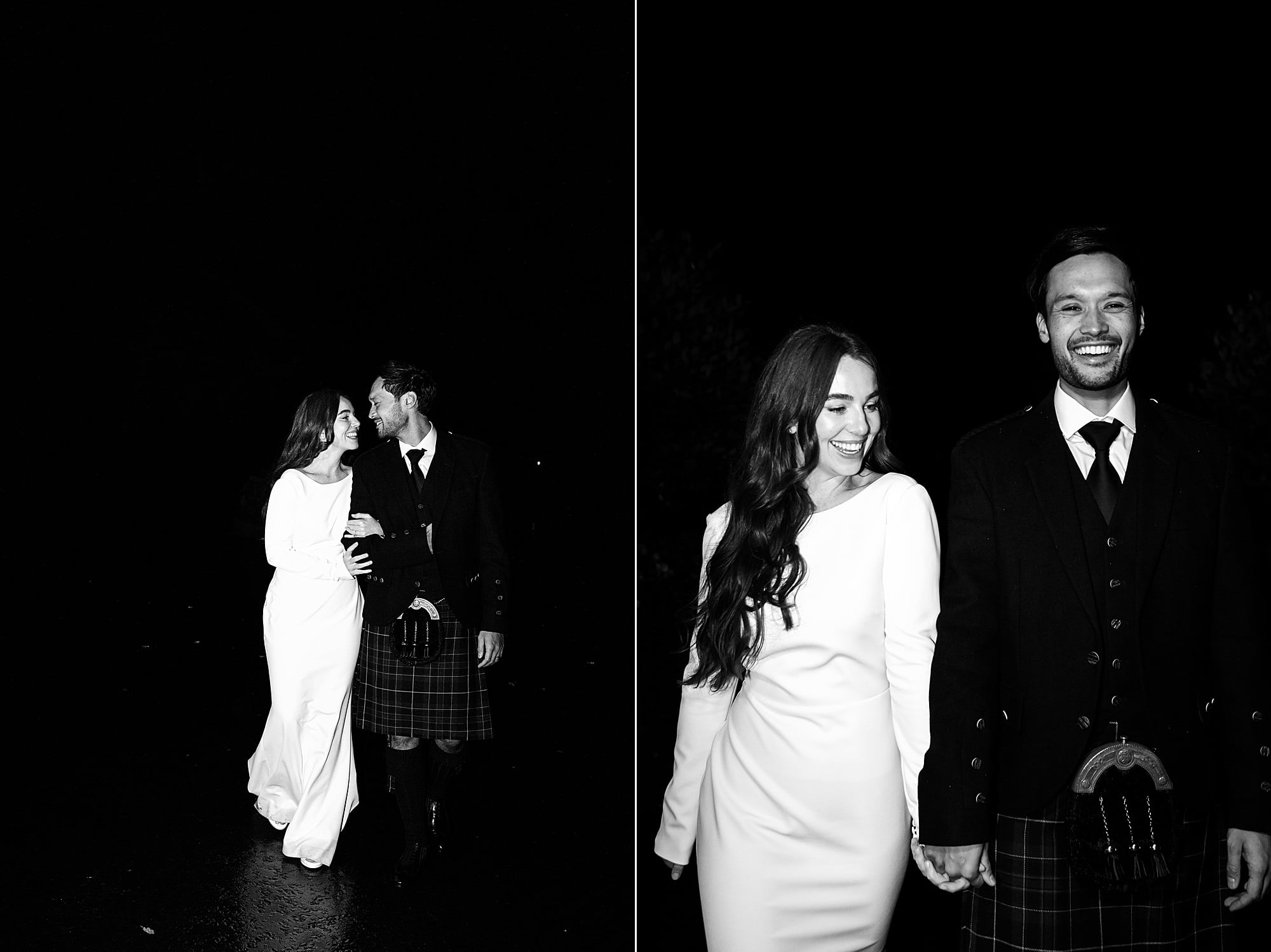 drumtochty castle couple shoot bride and groom photography flash