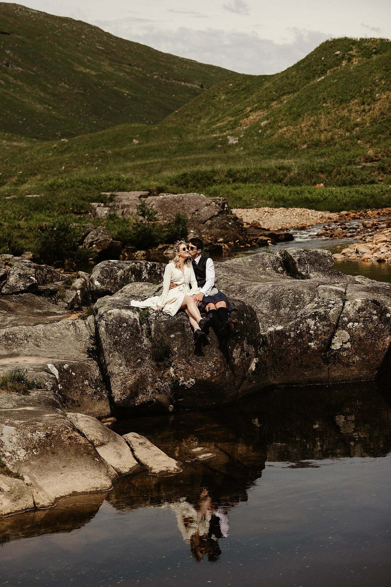bride and groom couple photos portraits glen etive elopement