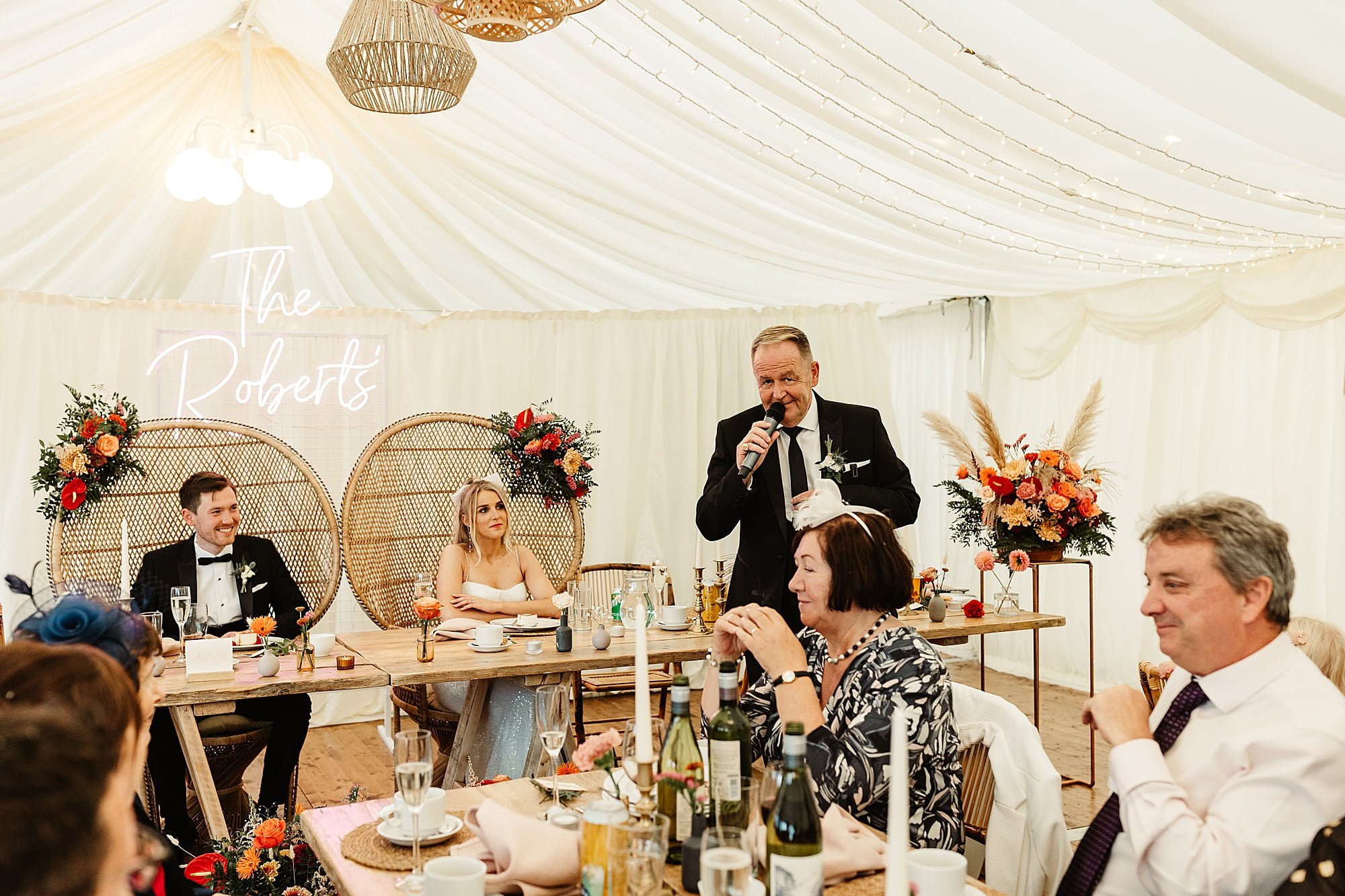 high wards estate reception marquee bride and groom speeches