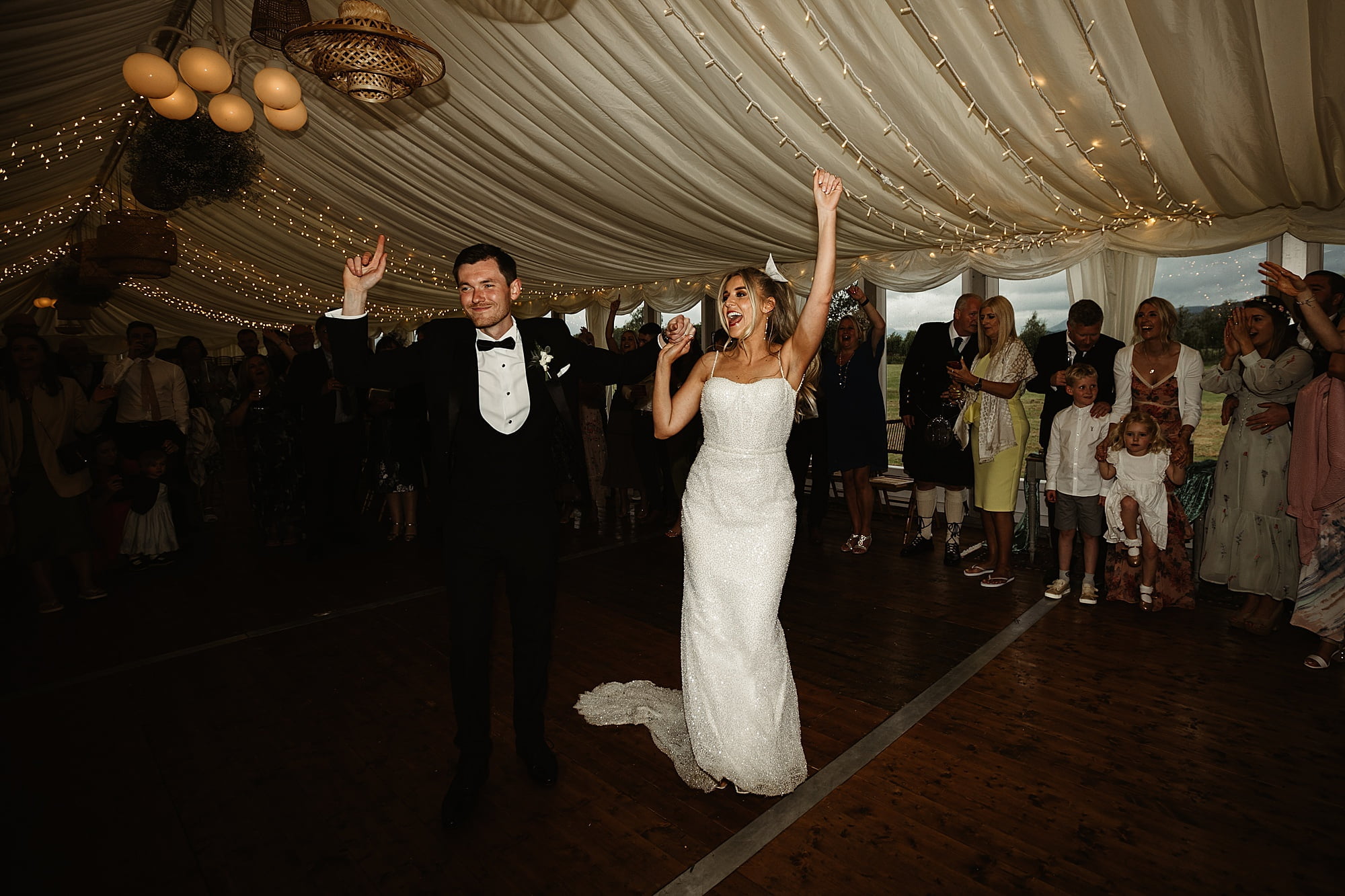 high wards estate marquee wedding reception first dance bride and groom