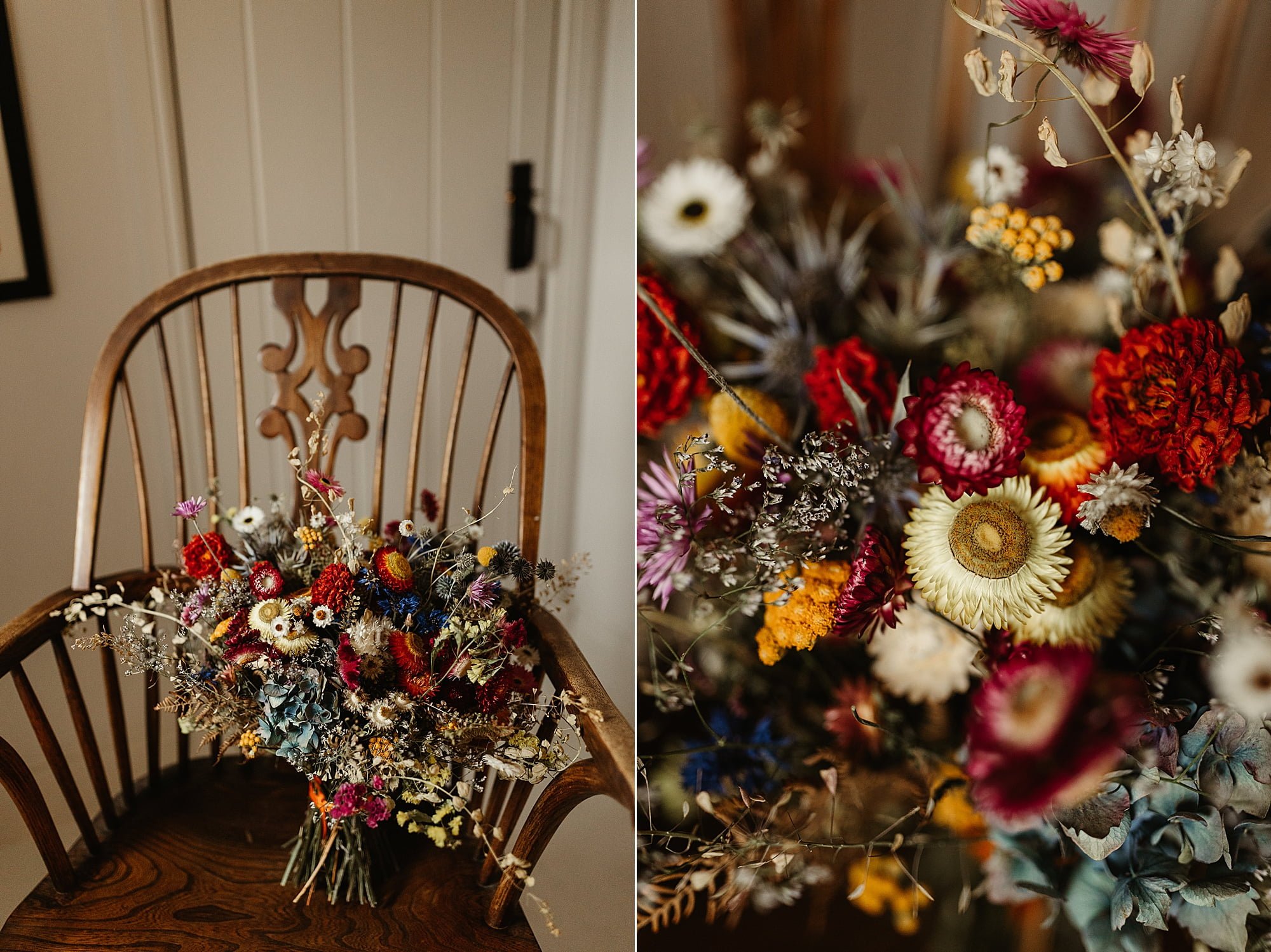 Florist Layla Robinson Design flowers dried bouquet wedding autumnal colours