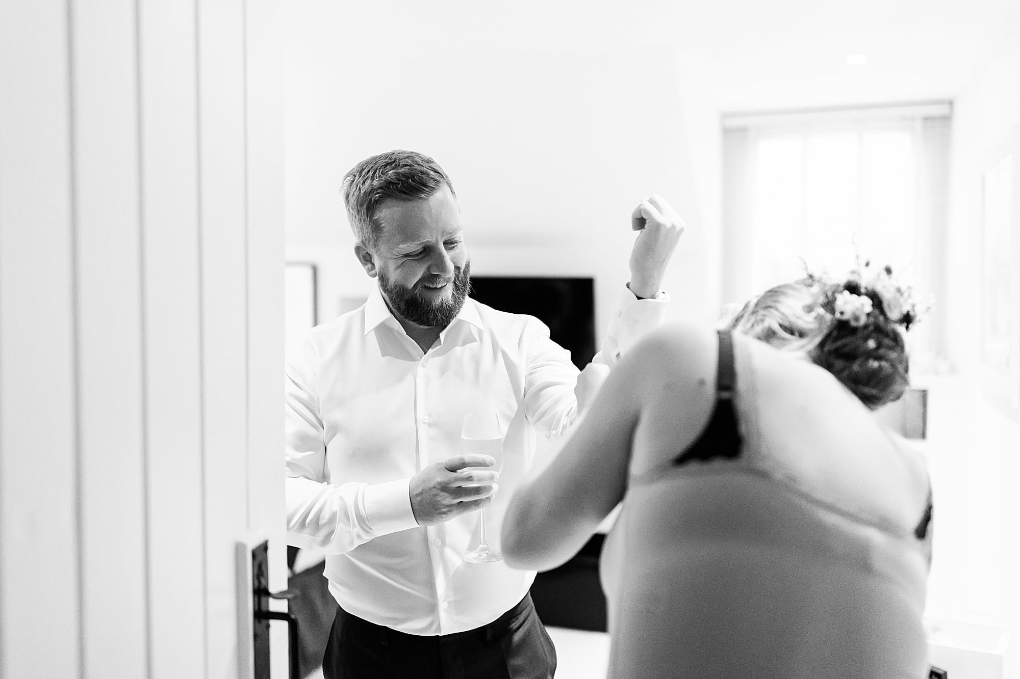 monachyle mhor groom prep bride and groom getting ready together