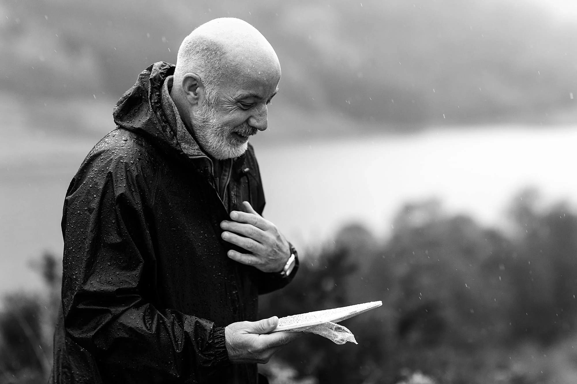 monachyle mhor ceremony outside elopement in the rain gary the humanist society scotland