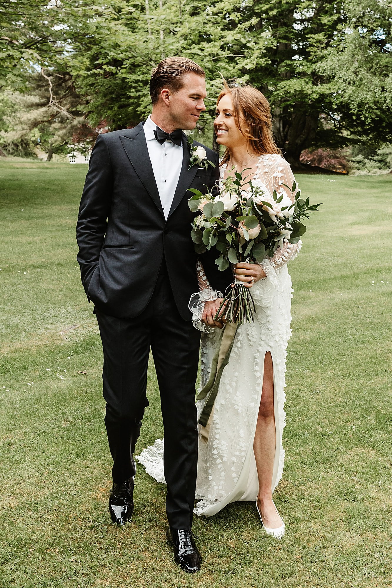 raemoir house wedding bride and groom portraits photography Zegna suit Alexandra Grecco dress hays flowers