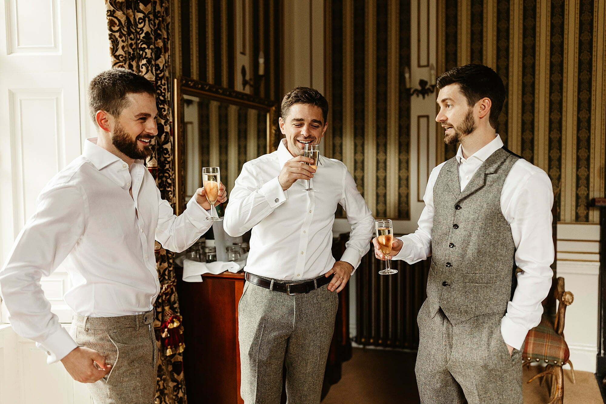 groom preps getting ready drumtochty castle wedding