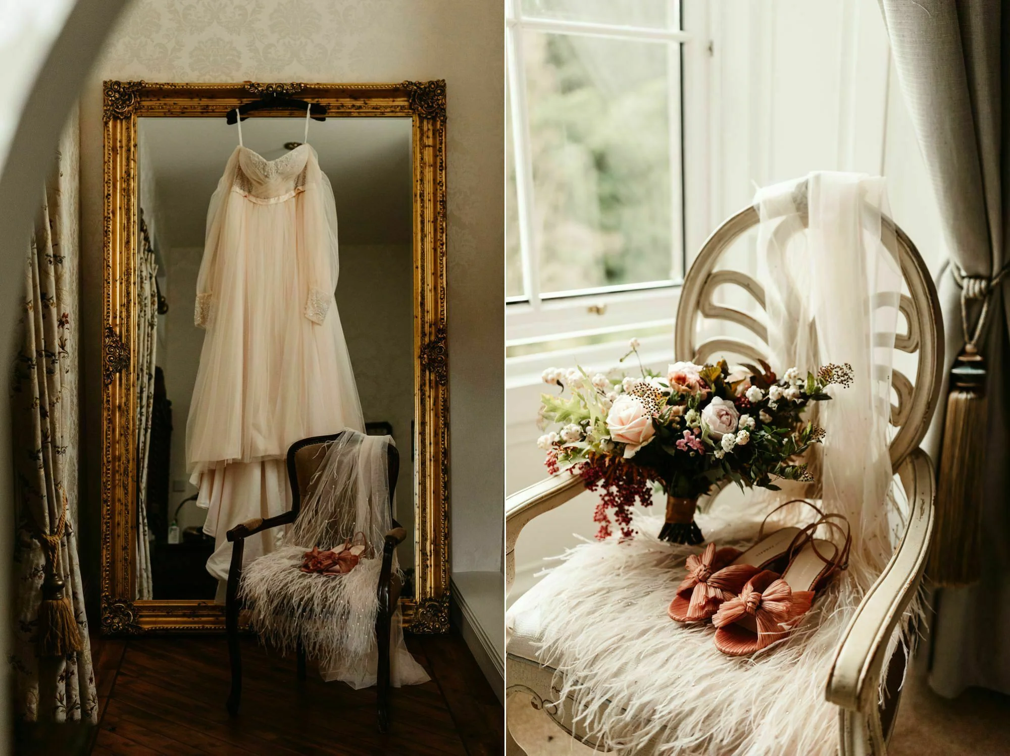 drumtochty castle wedding dress flossy and dossy Flowers Myrtle and Bracken