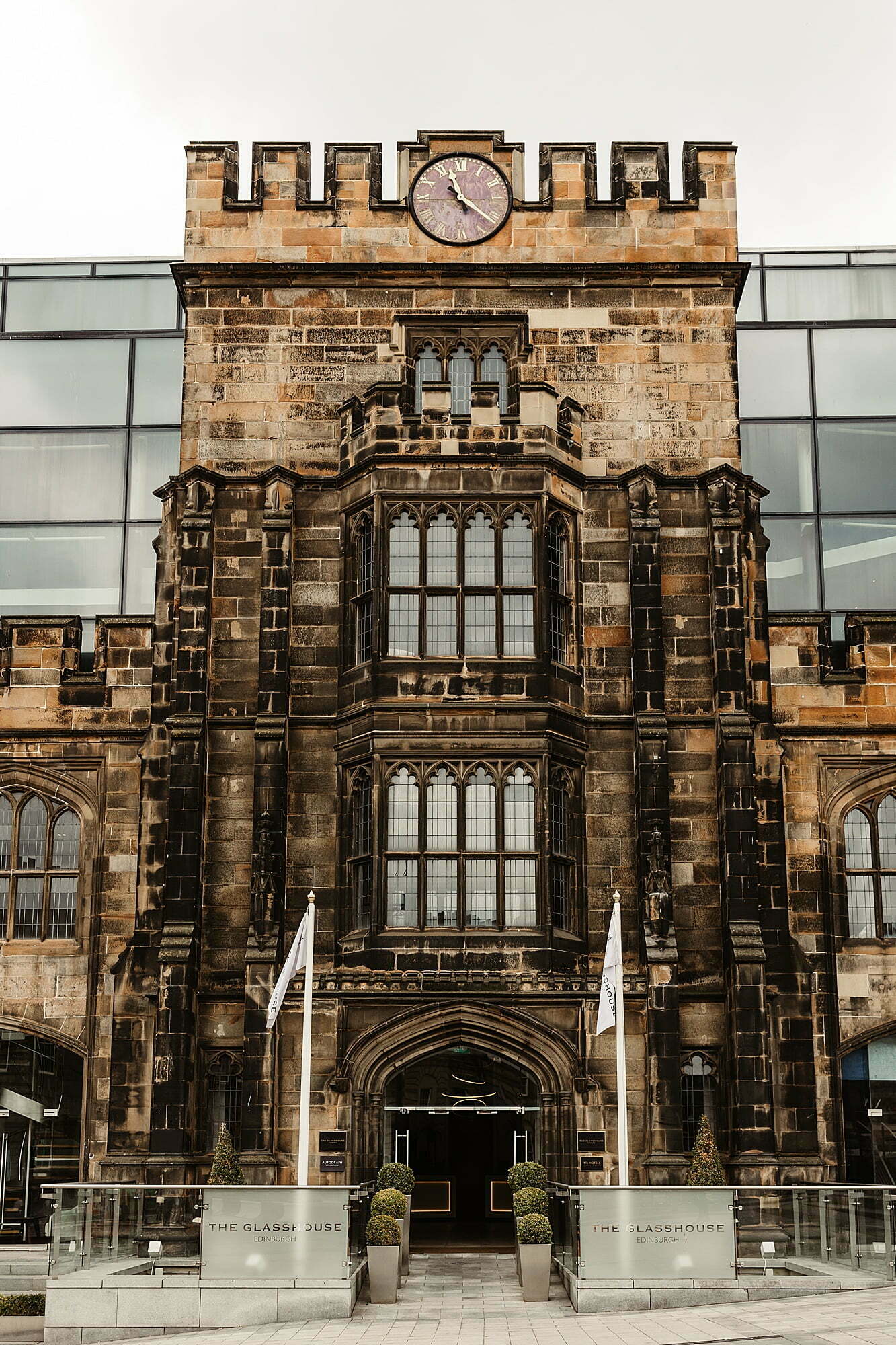 bride and groom edinburgh elopement glasshouse edinburgh