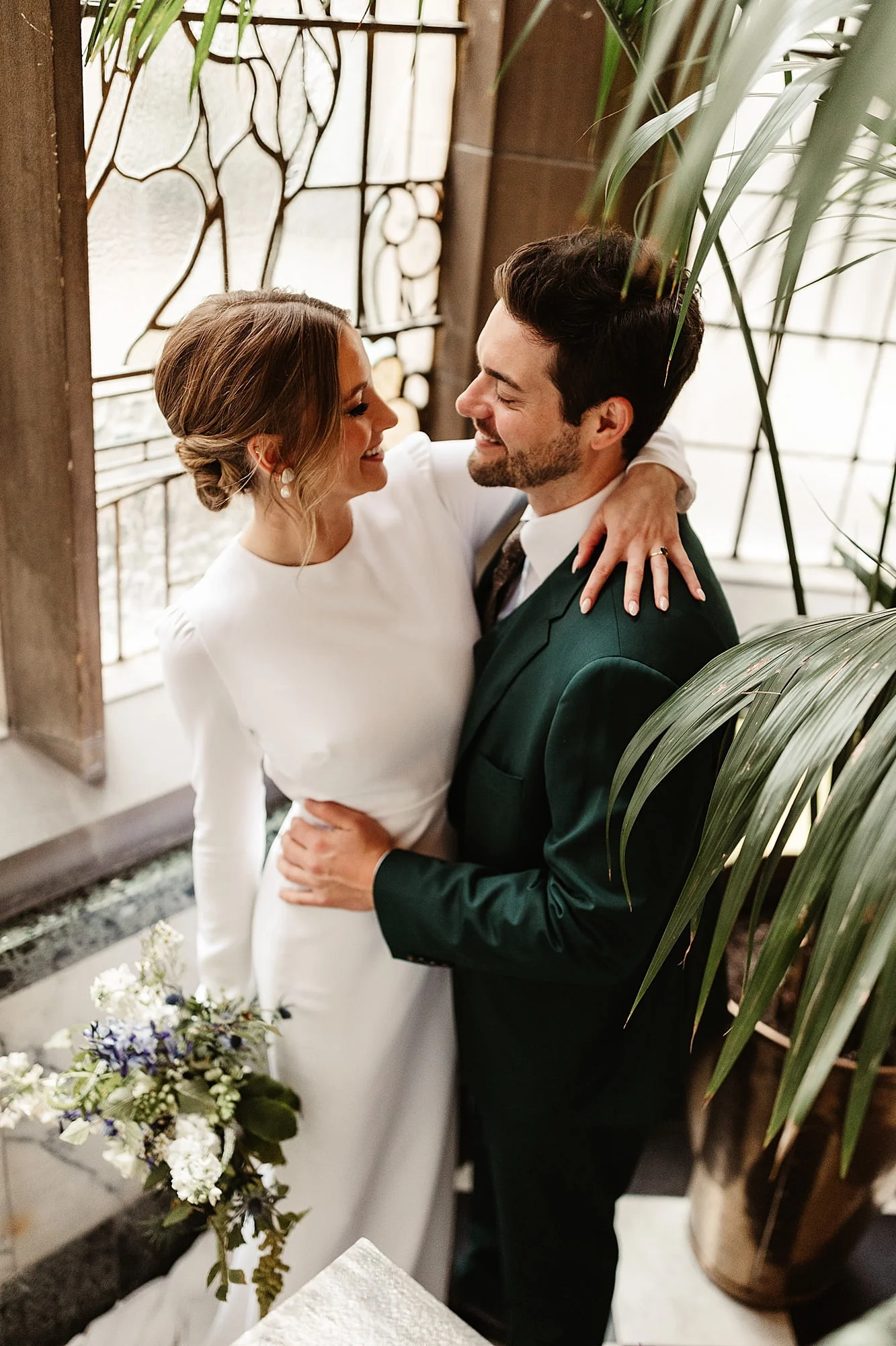 the scotsman hotel micro wedding Park and Fifth Co dress bride and groom photography portraits