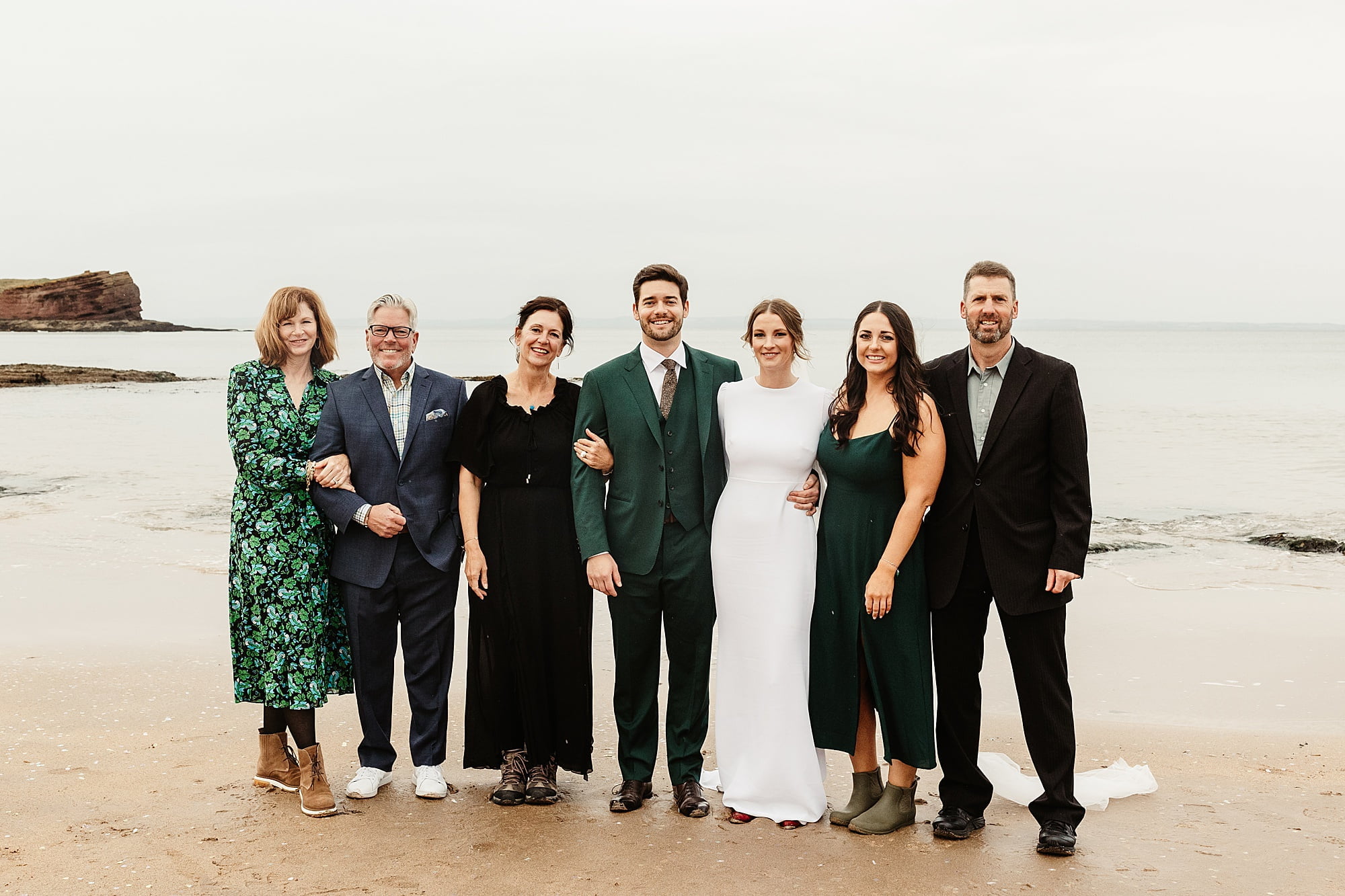 seacliff beach micro wedding ceremony family group photo photography