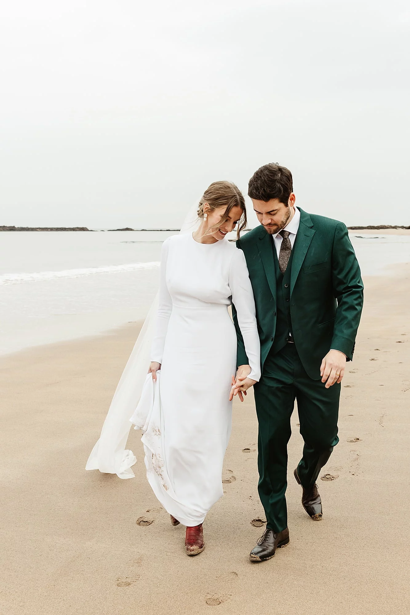 seacliff beach micro wedding bride and groom photography portraits casual photos