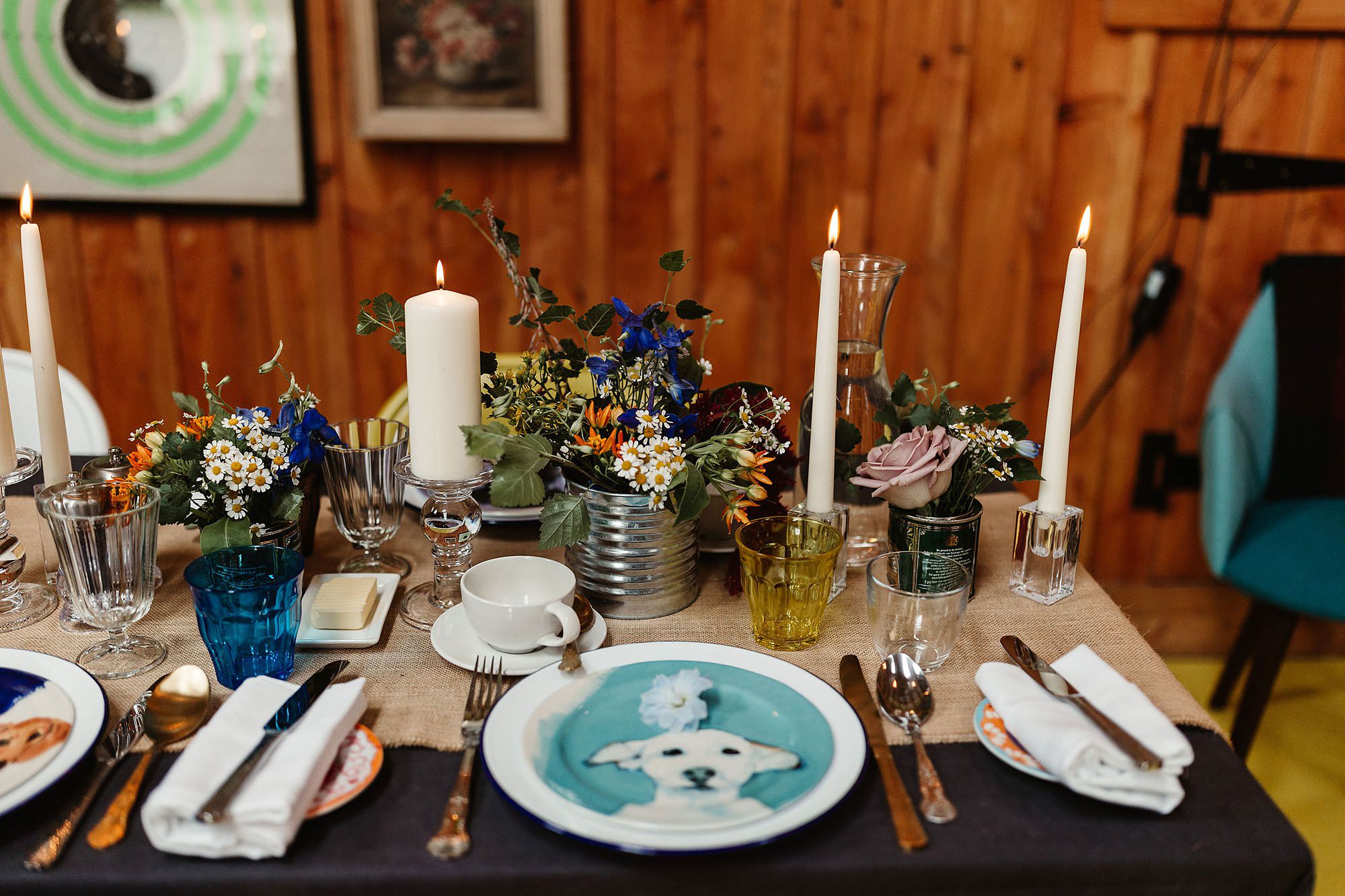 colourful wedding styling bright summer floral table