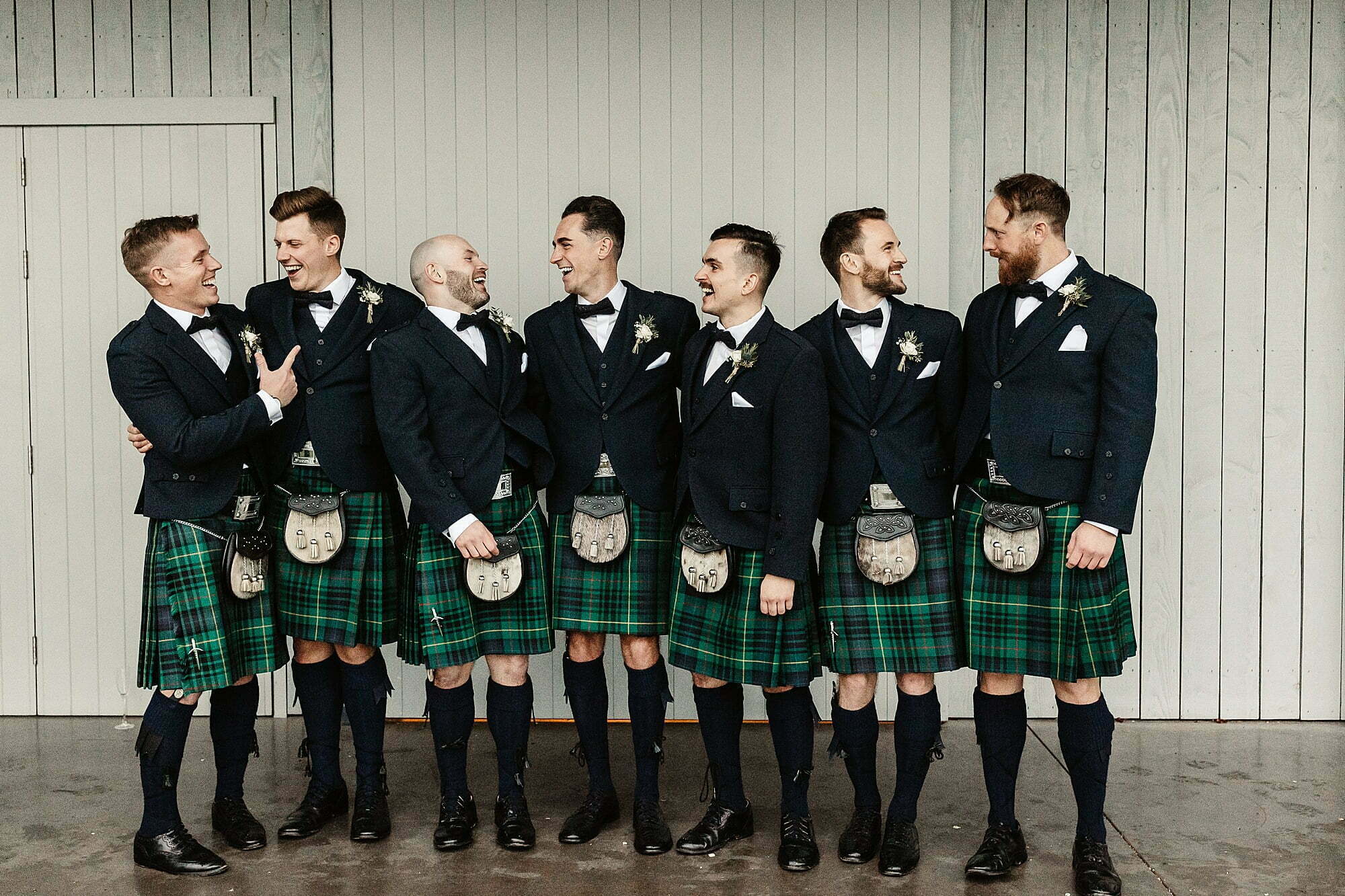 guardswell farm winter wedding groomsmen slaters menswear kilts