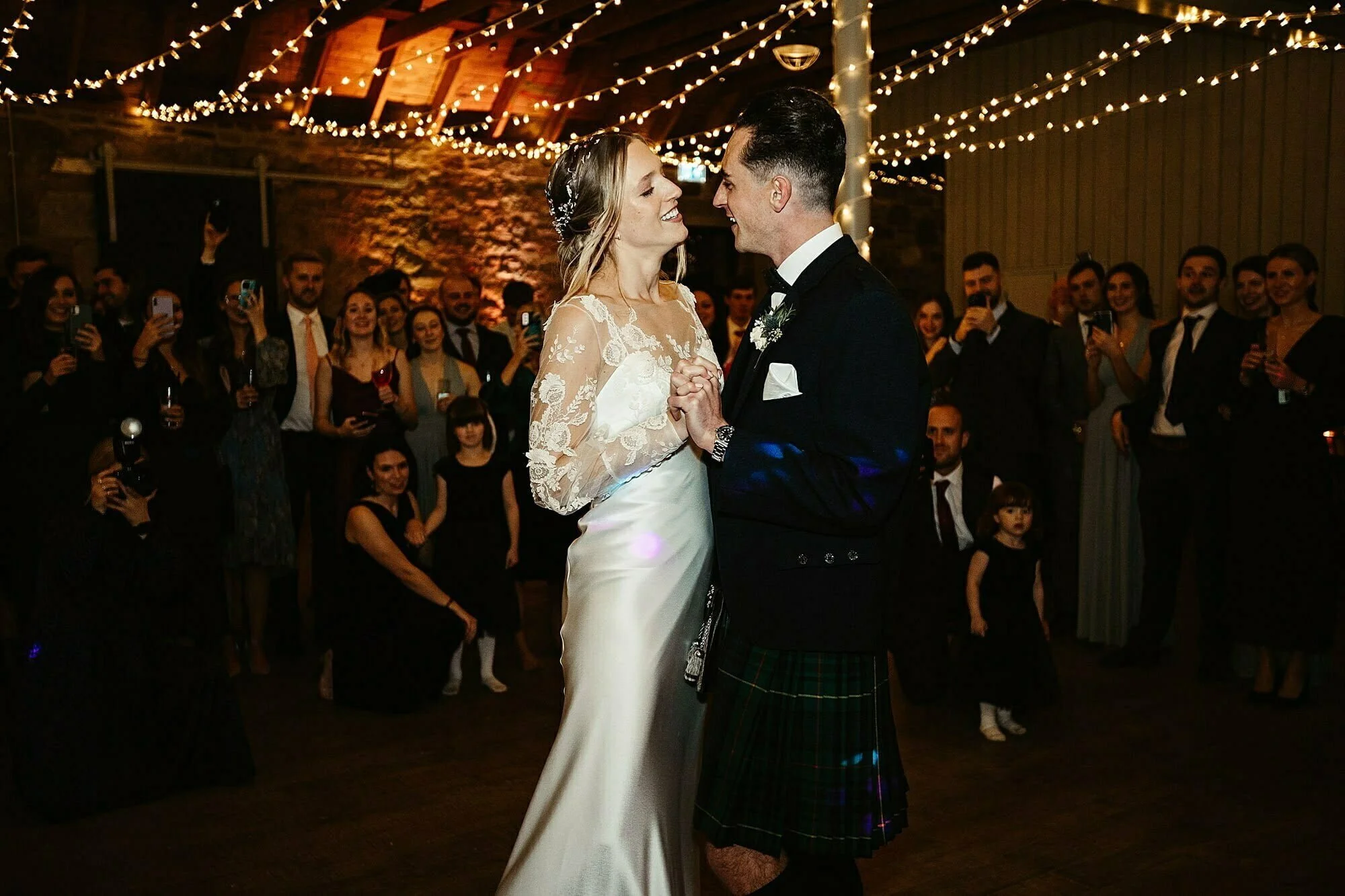 guardswell farm winter wedding bride groom first dance