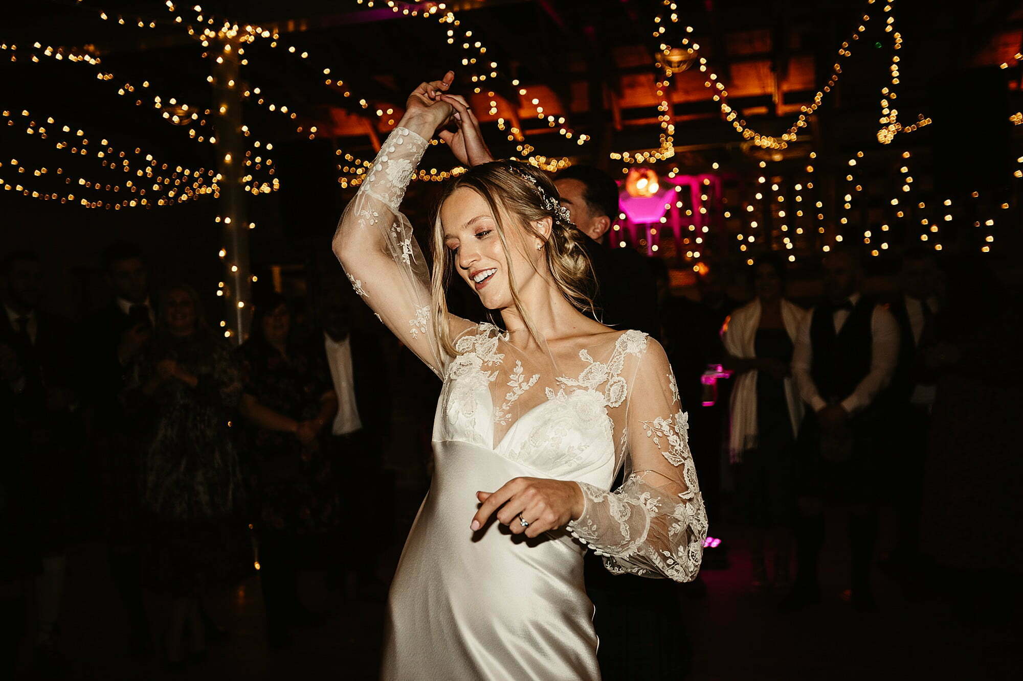 guardswell farm winter wedding bride groom first dance