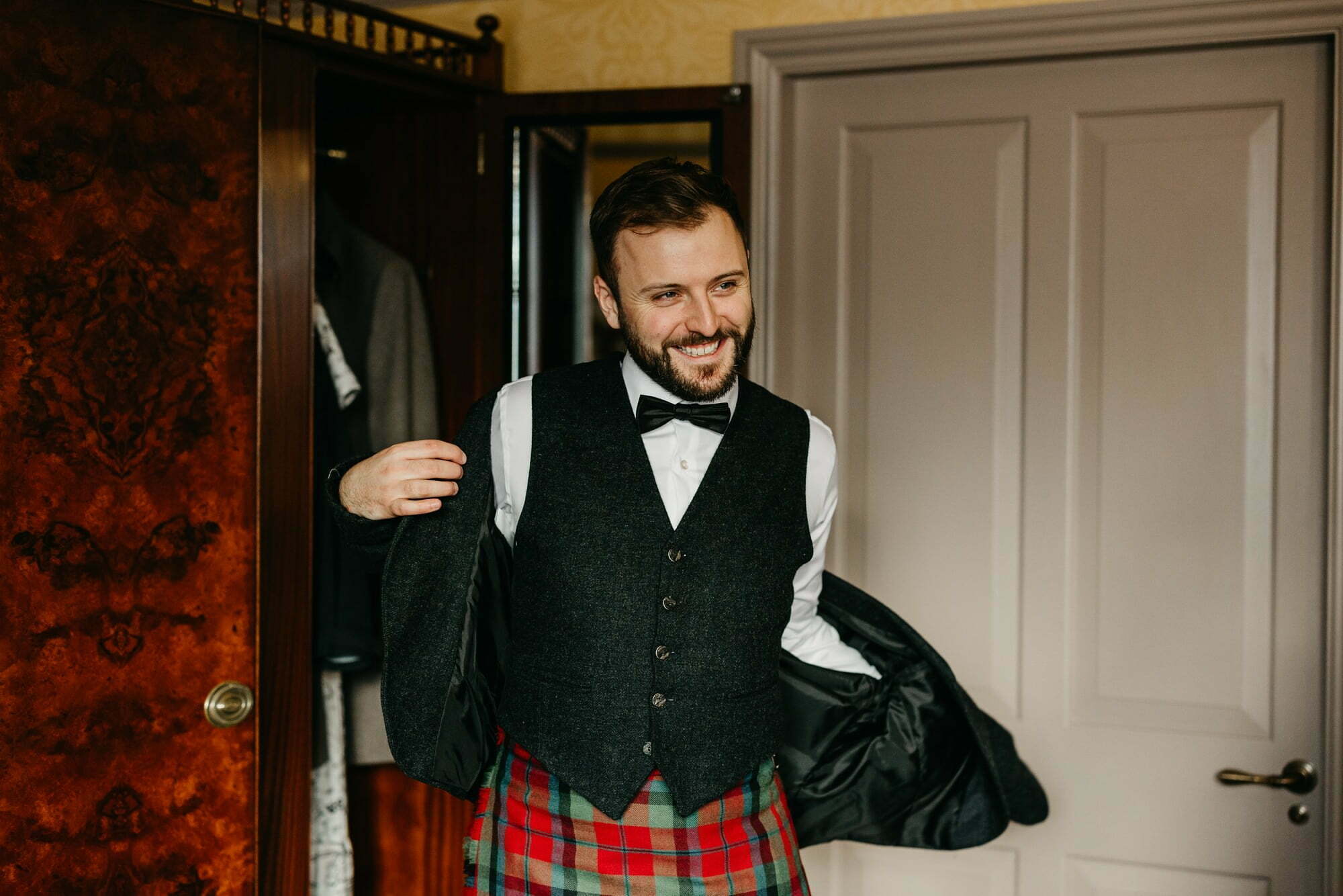 fife arms wedding prep groom getting ready before marriage ceremony