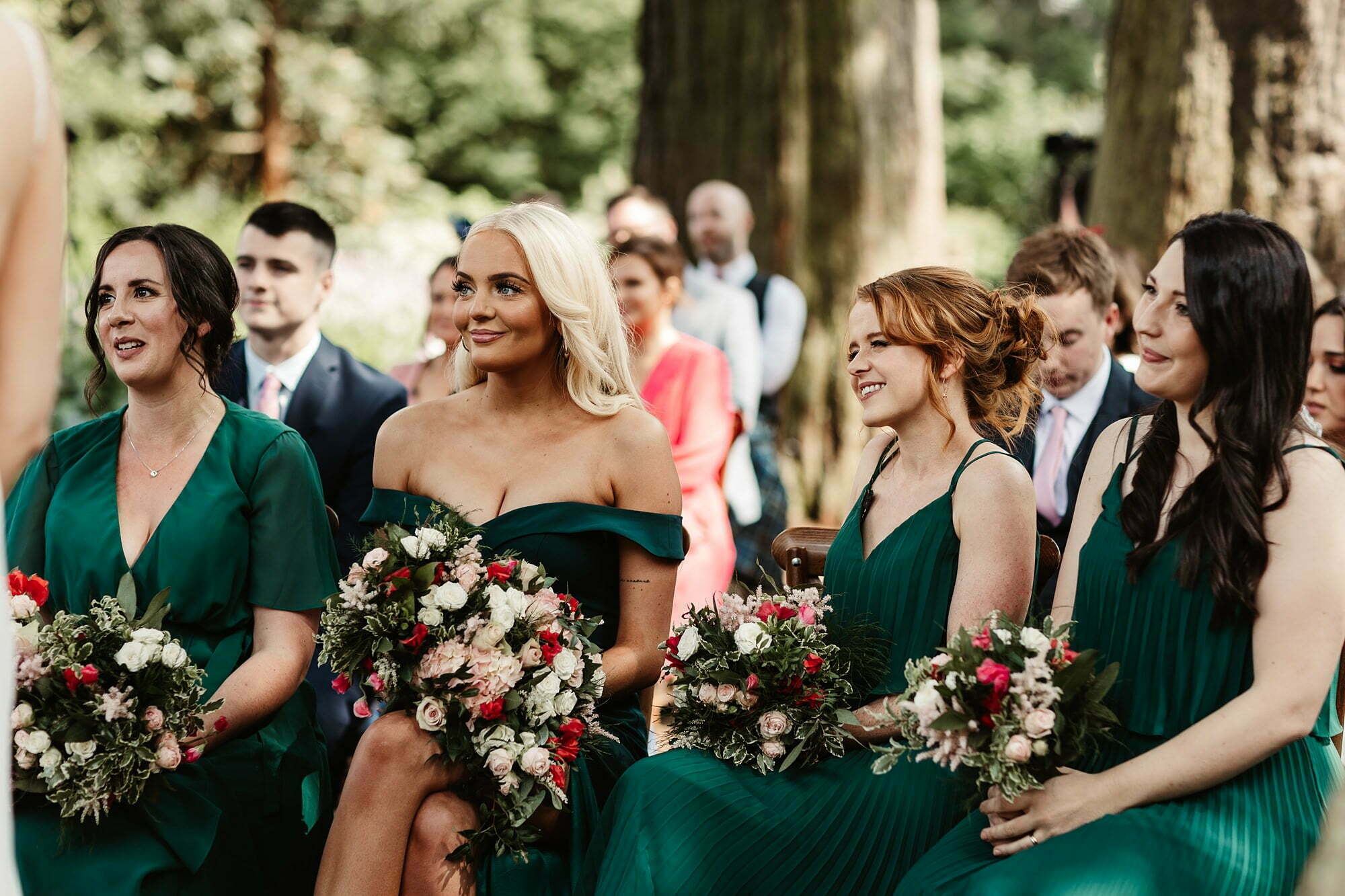 edinburgh botanic garden micro wedding bridesmaids dresses outdoor ceremony