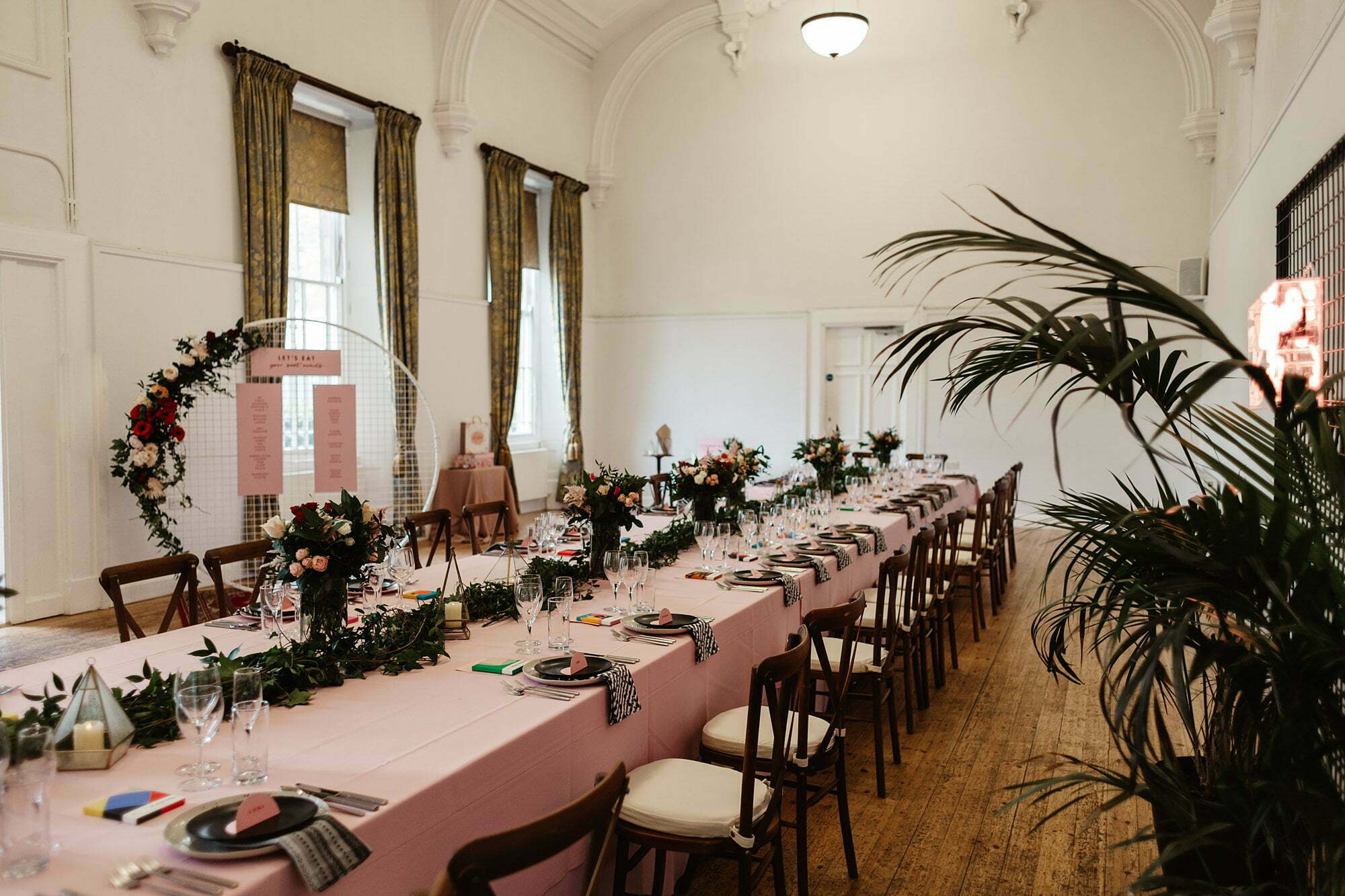 edinburgh botanic garden micro wedding gloam styling modern unique wedding decor