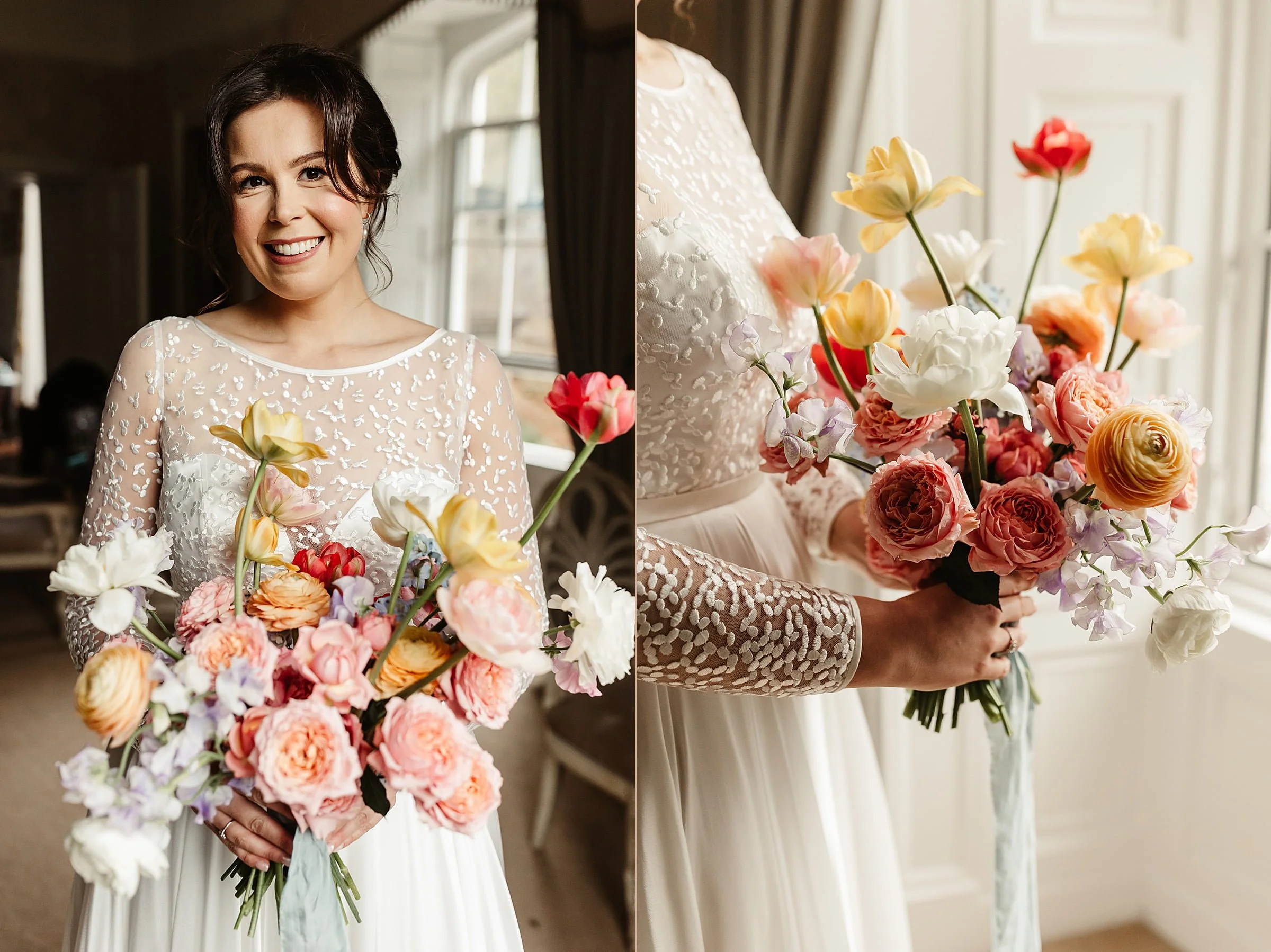 drumtochty castle bride portraits fauna flowers bouquet