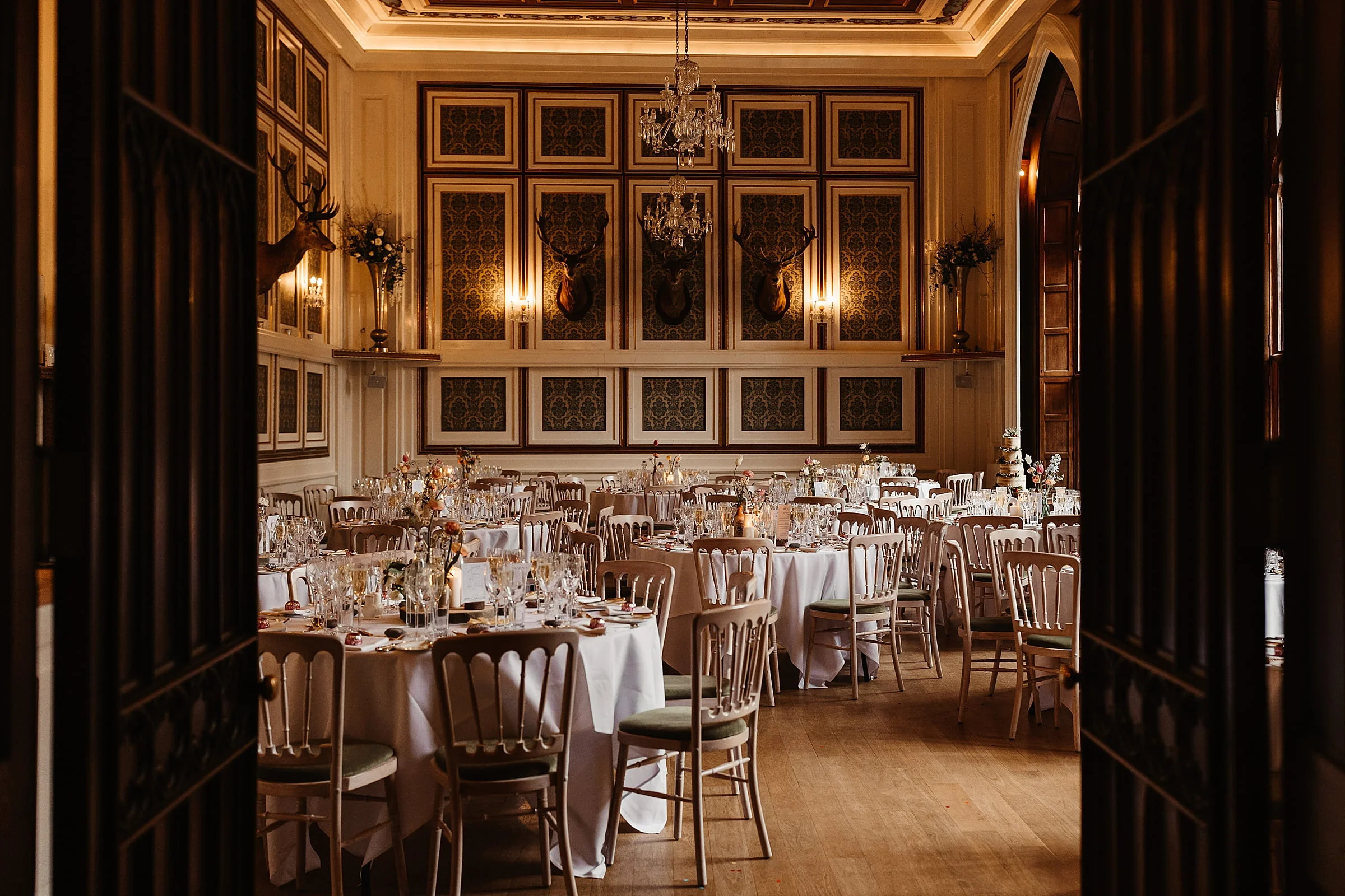 drumtochty castle dinner setup main hall