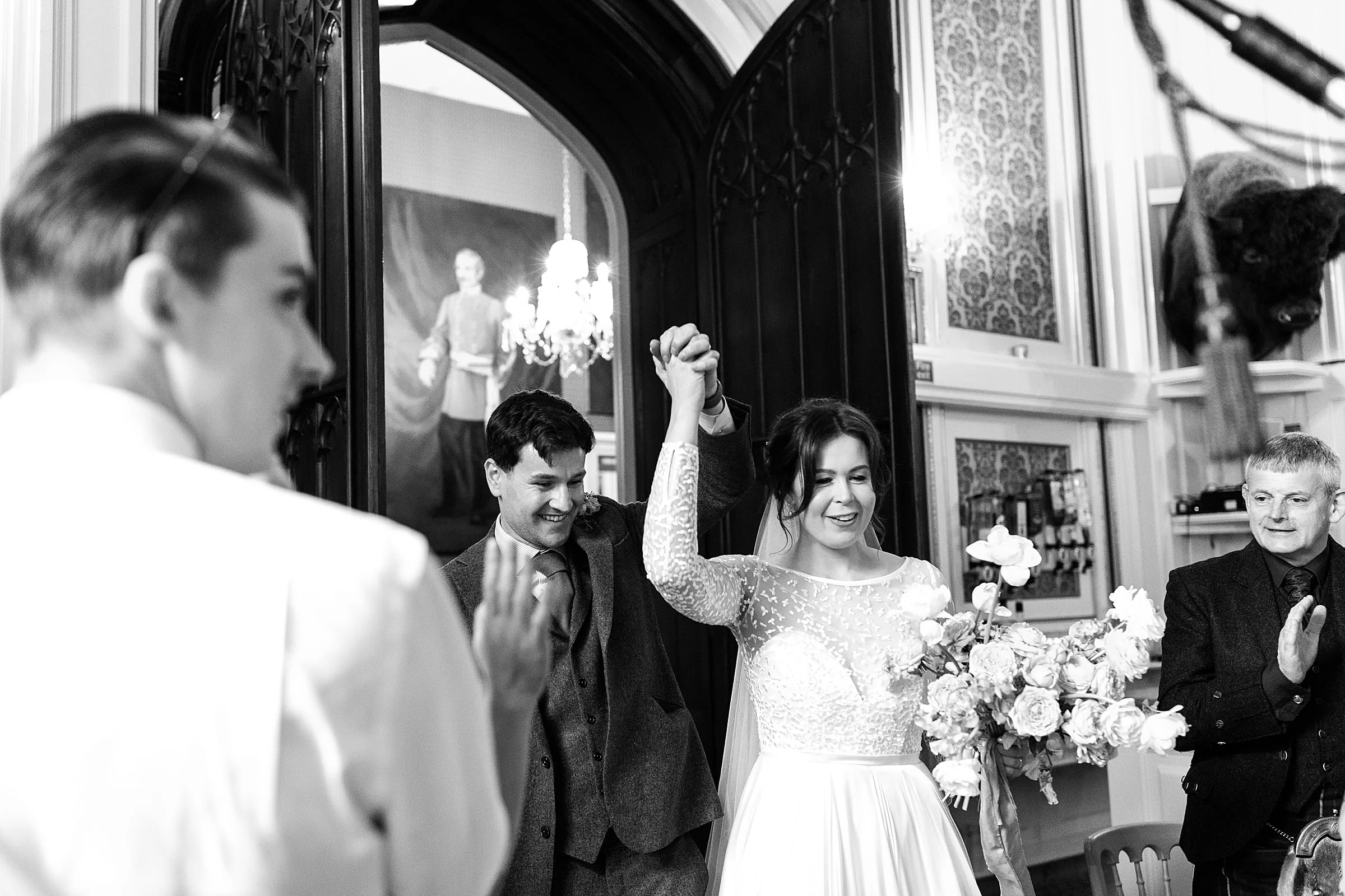 drumtochty castle bride and groom entrance to dinner