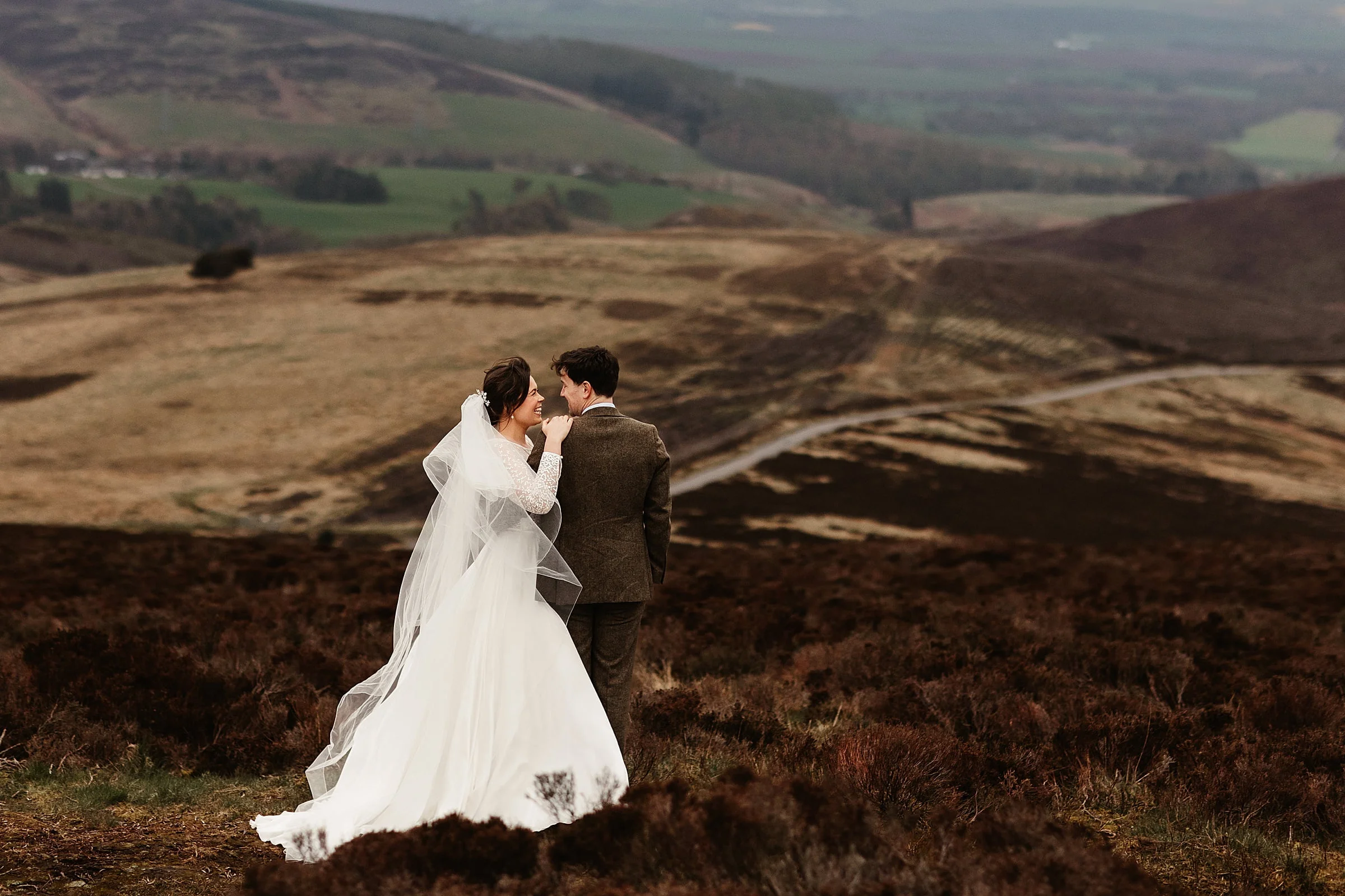 drumtochty castle wedding photos cairn o mount bride and groom portraits sassi holford dress