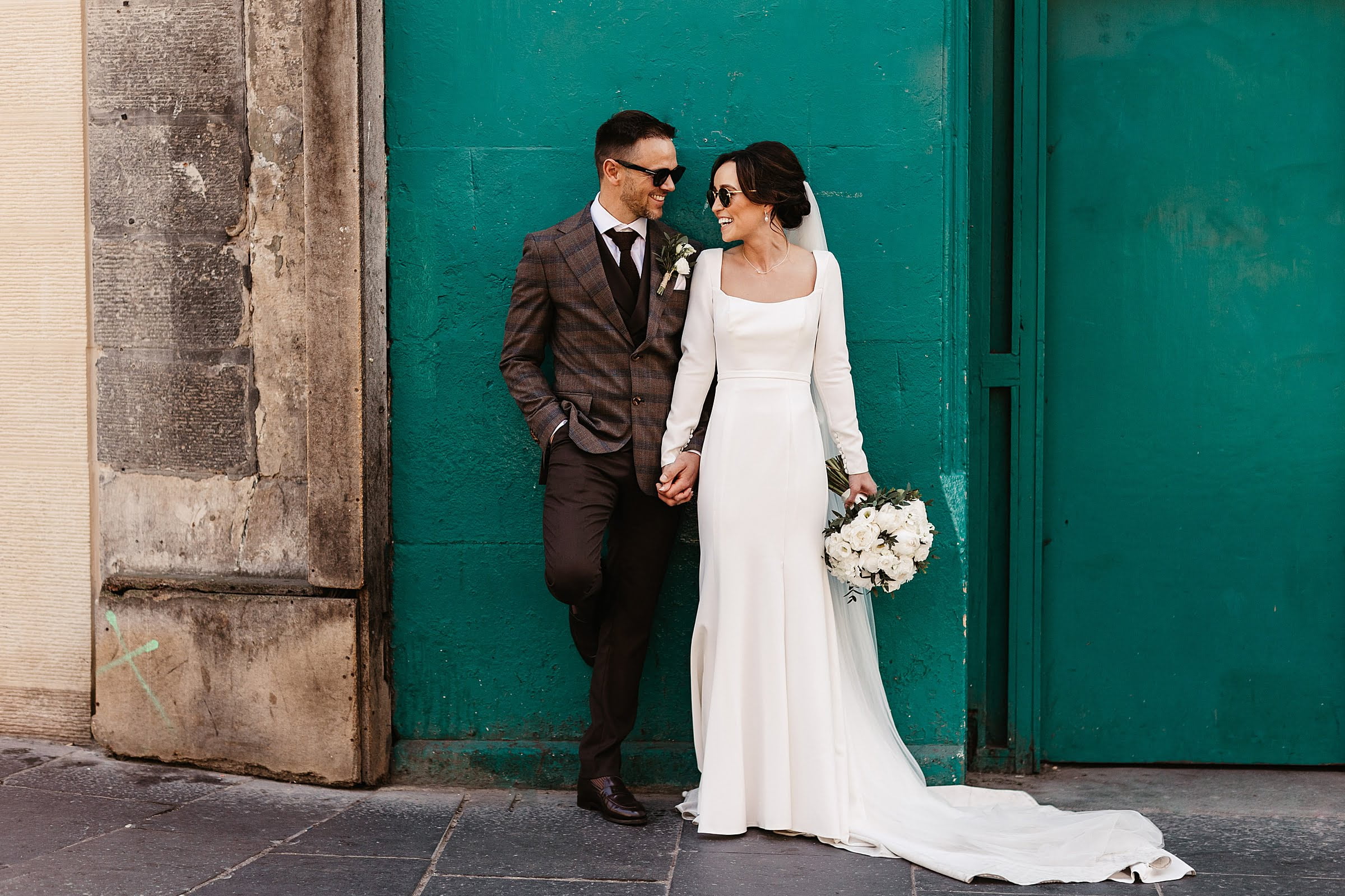 edinburgh city centre wedding photos bride and groom portraits allure bridals dress