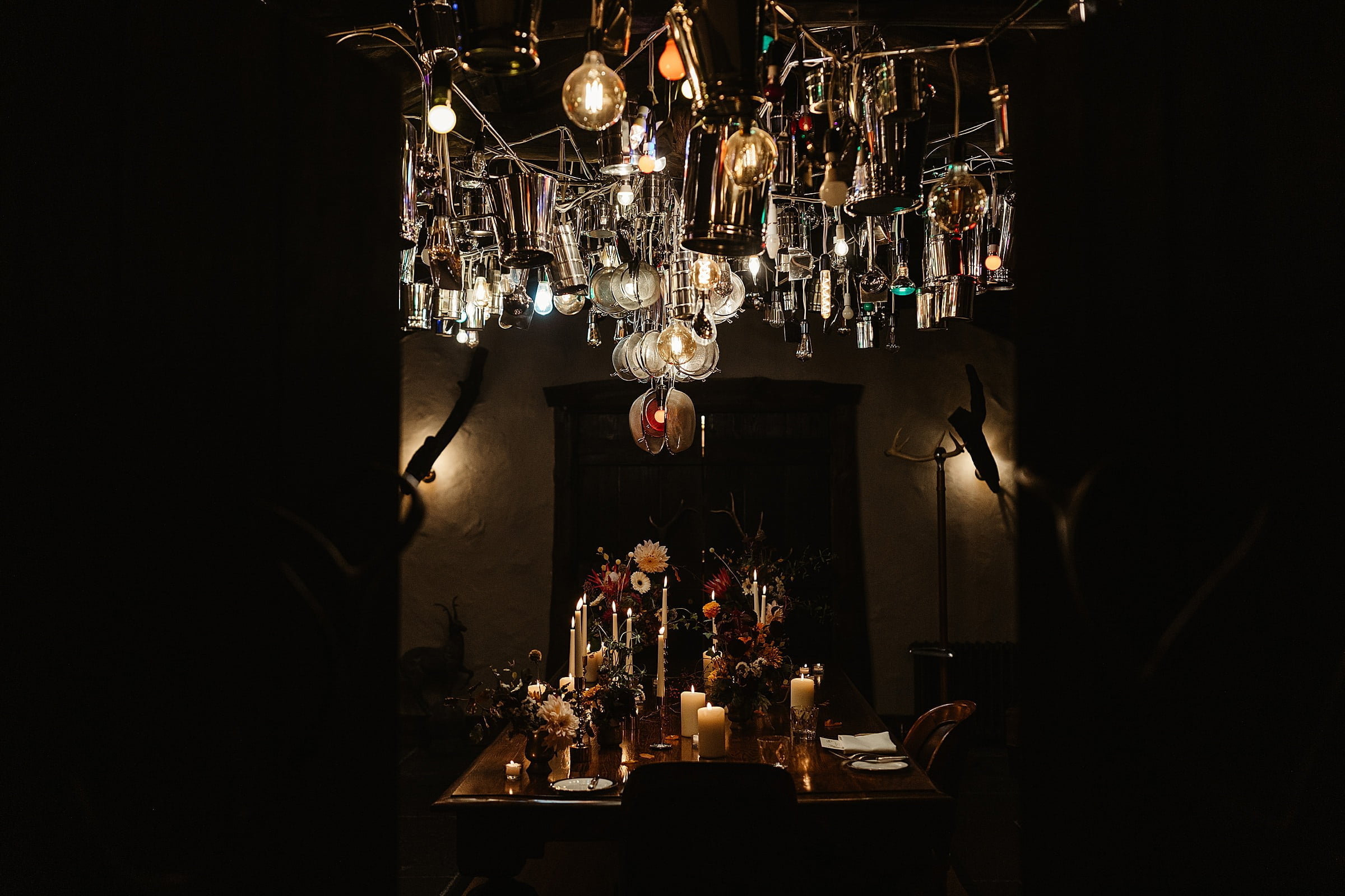 fife arms elopement dinner setup table details