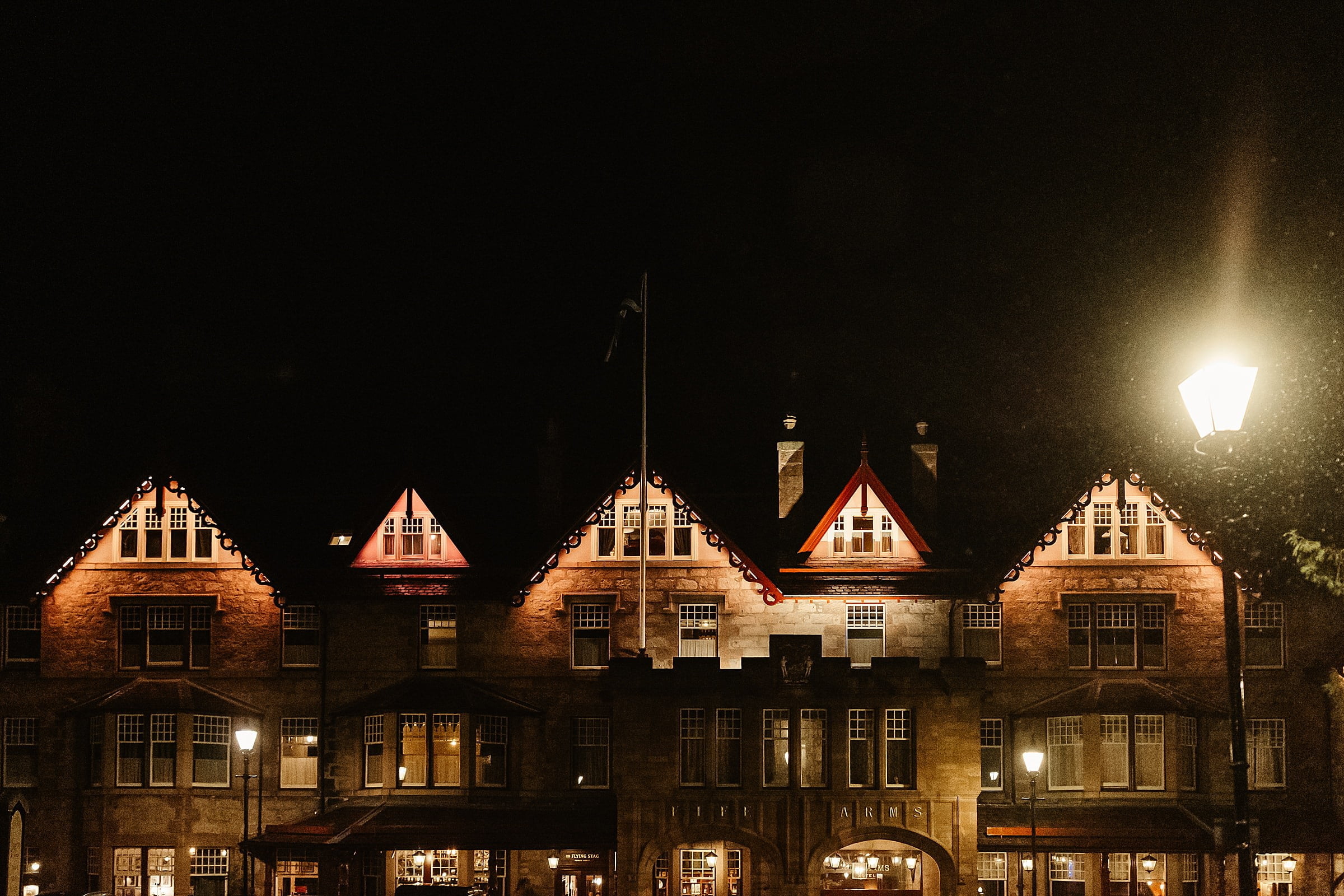 fife arms exterior at night outside