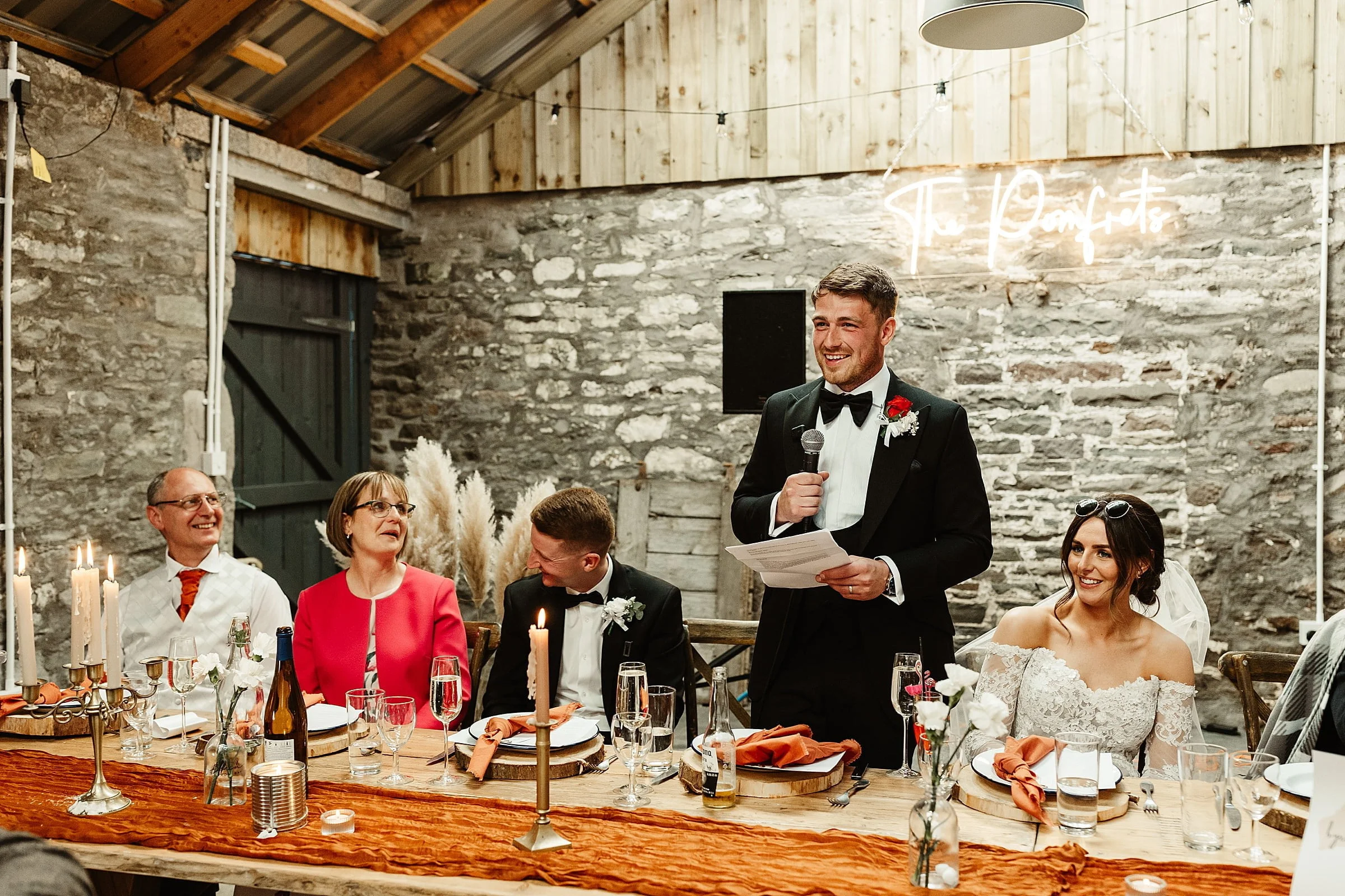 woodwrae farm wedding speeches groom forbes tailoring