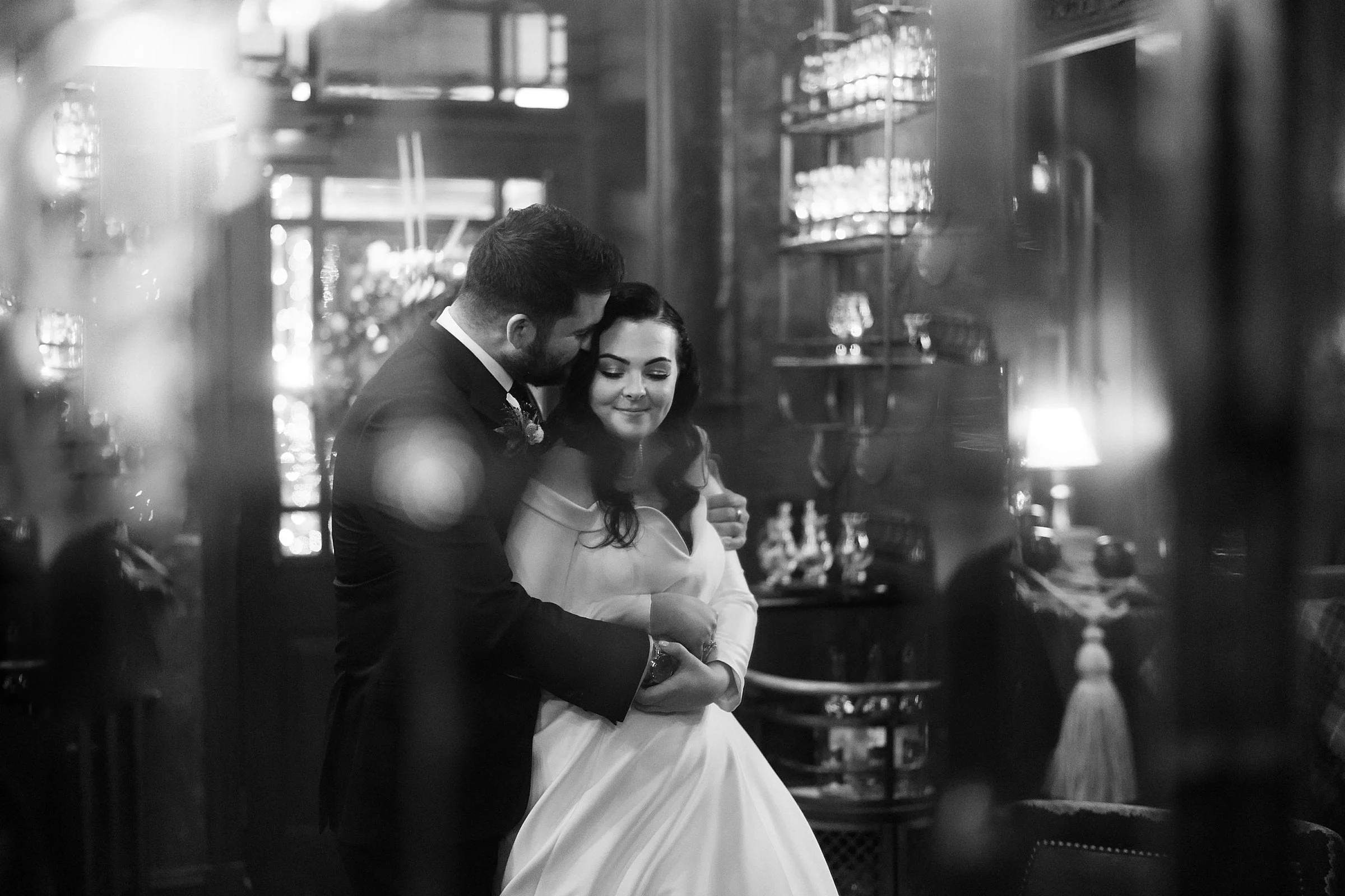 fife arms elopement bride and groom portraits indoors