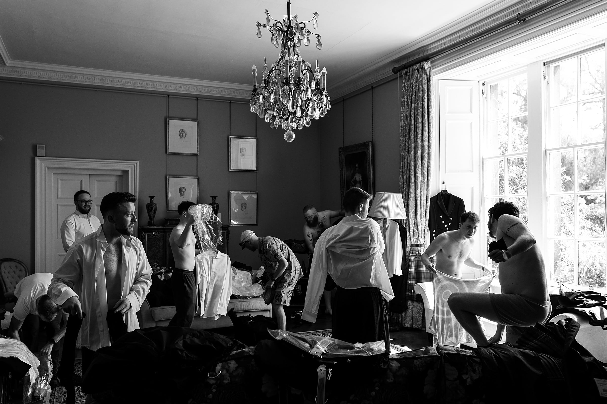 boturich castle wedding photography groom getting ready