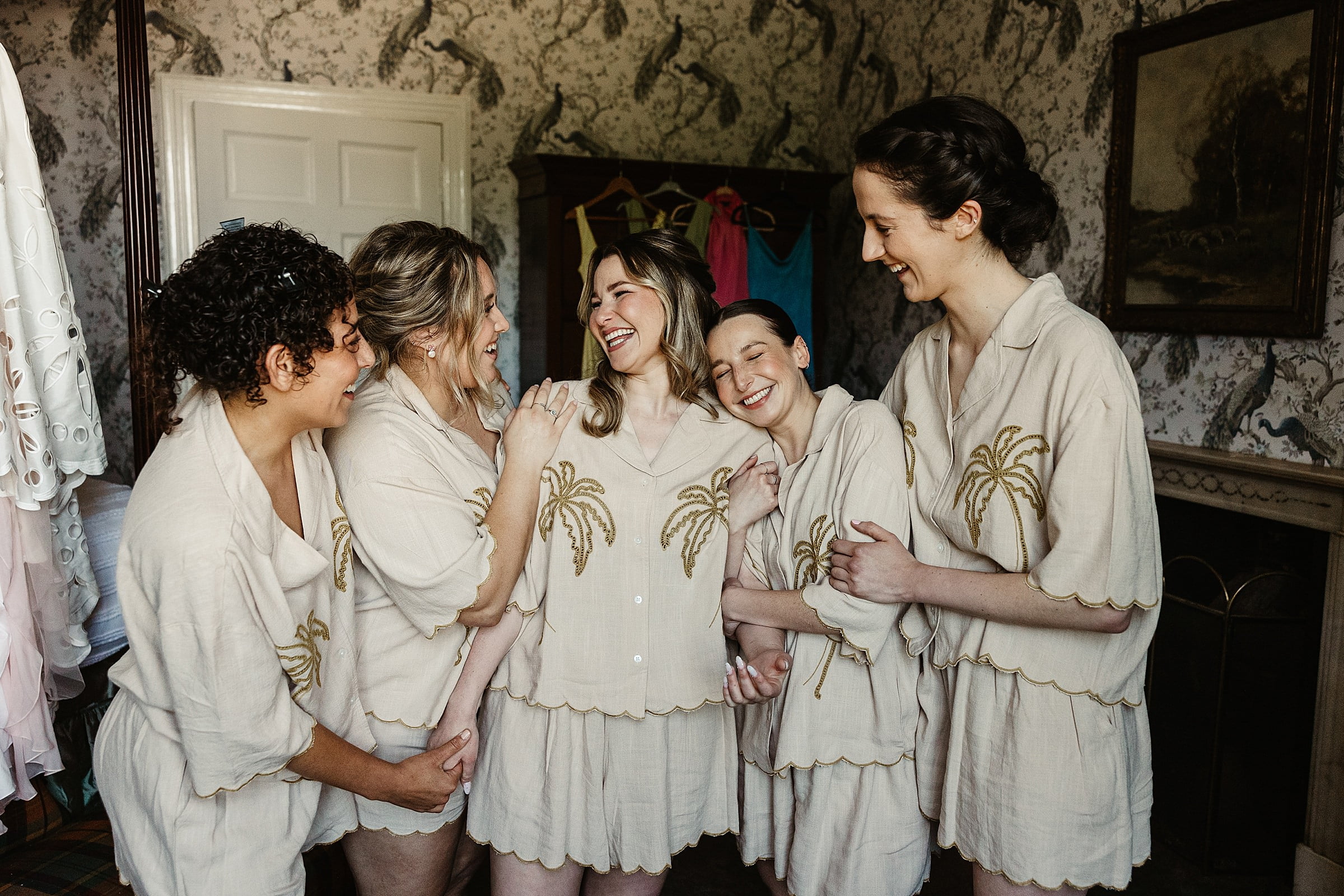 boturich castle wedding bridesmaids and bride matching pyjamas