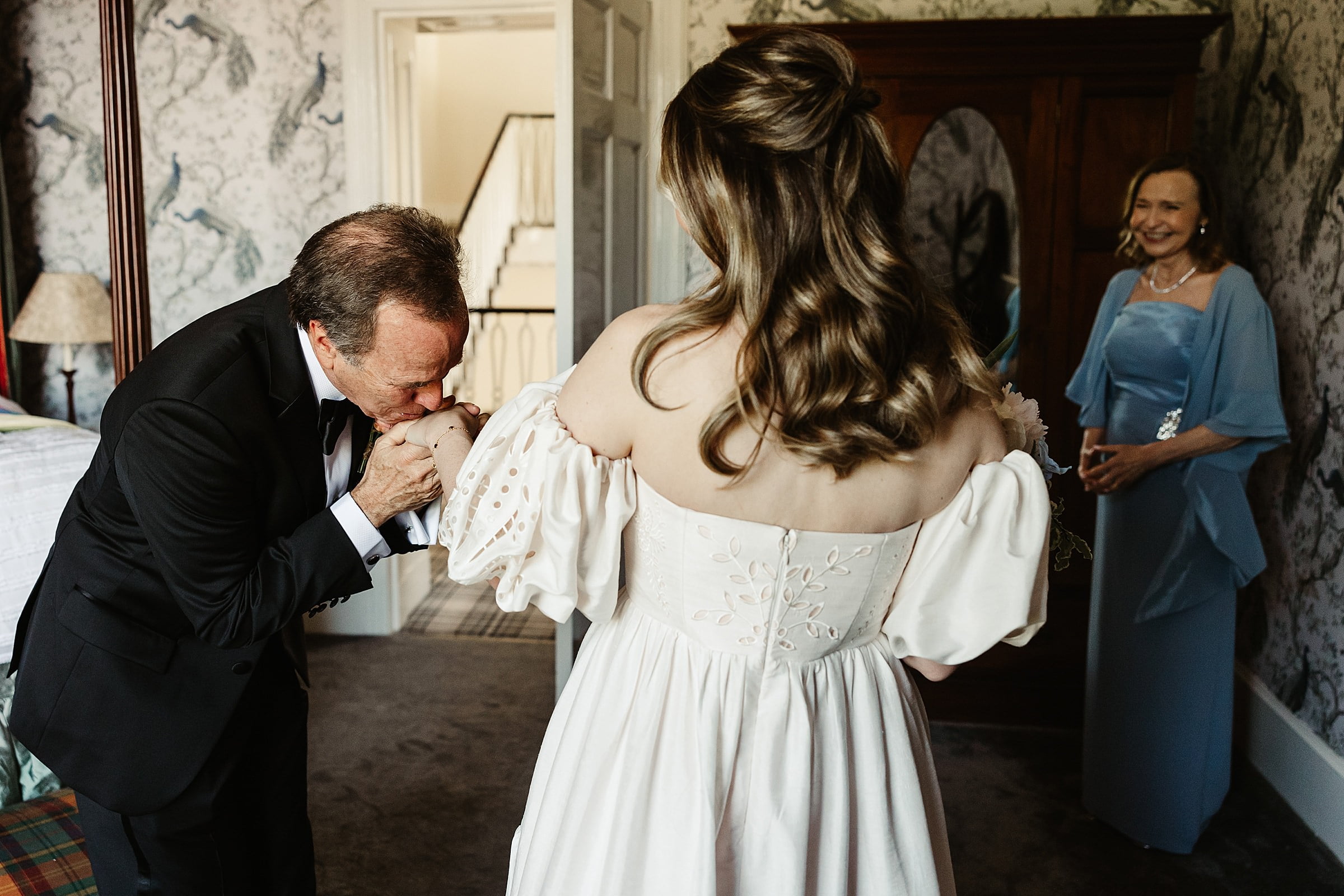 boturich castle wedding father of the birde first look emotional