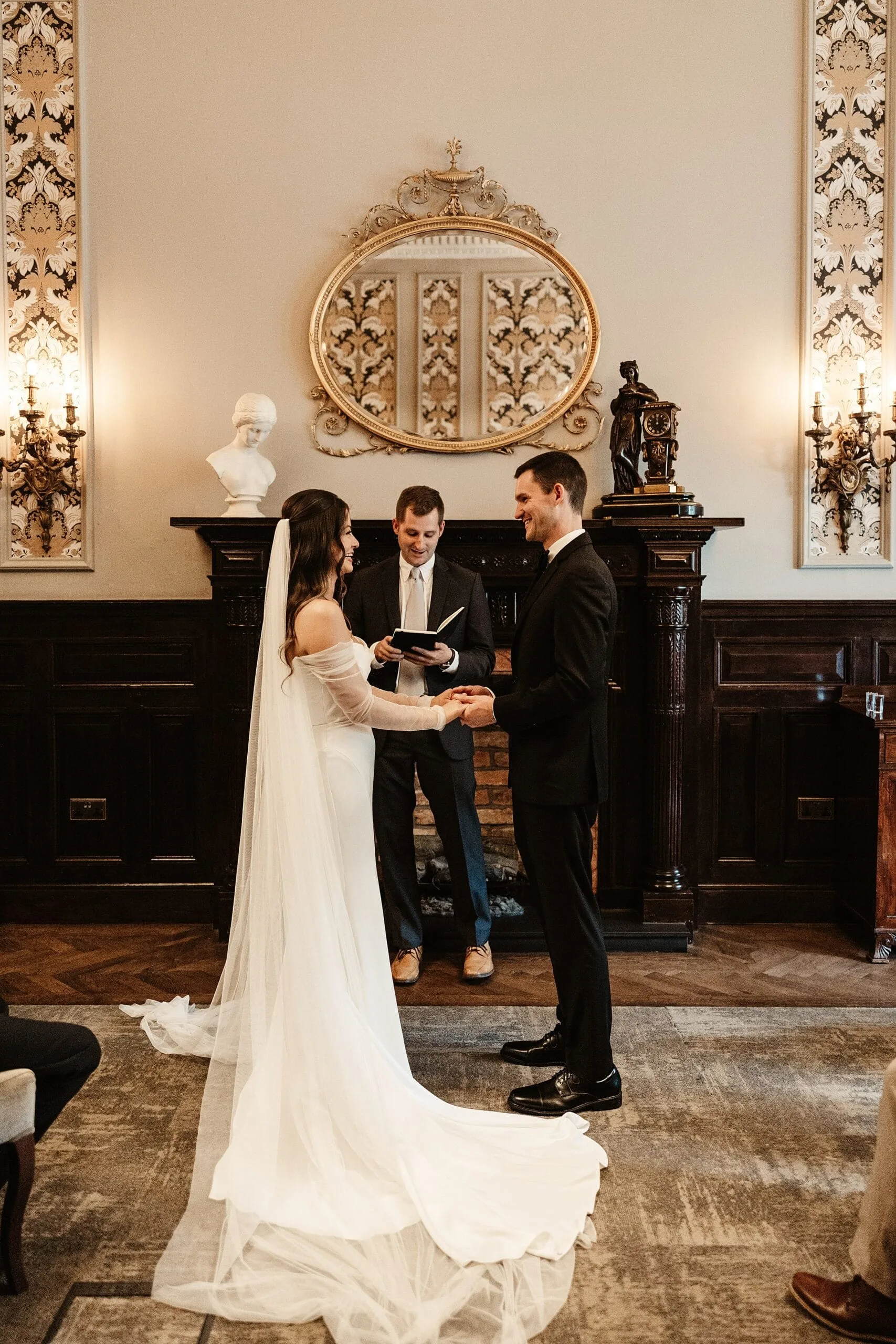 wedding ceremony indoors at the bonham hotel edinburgh intimate