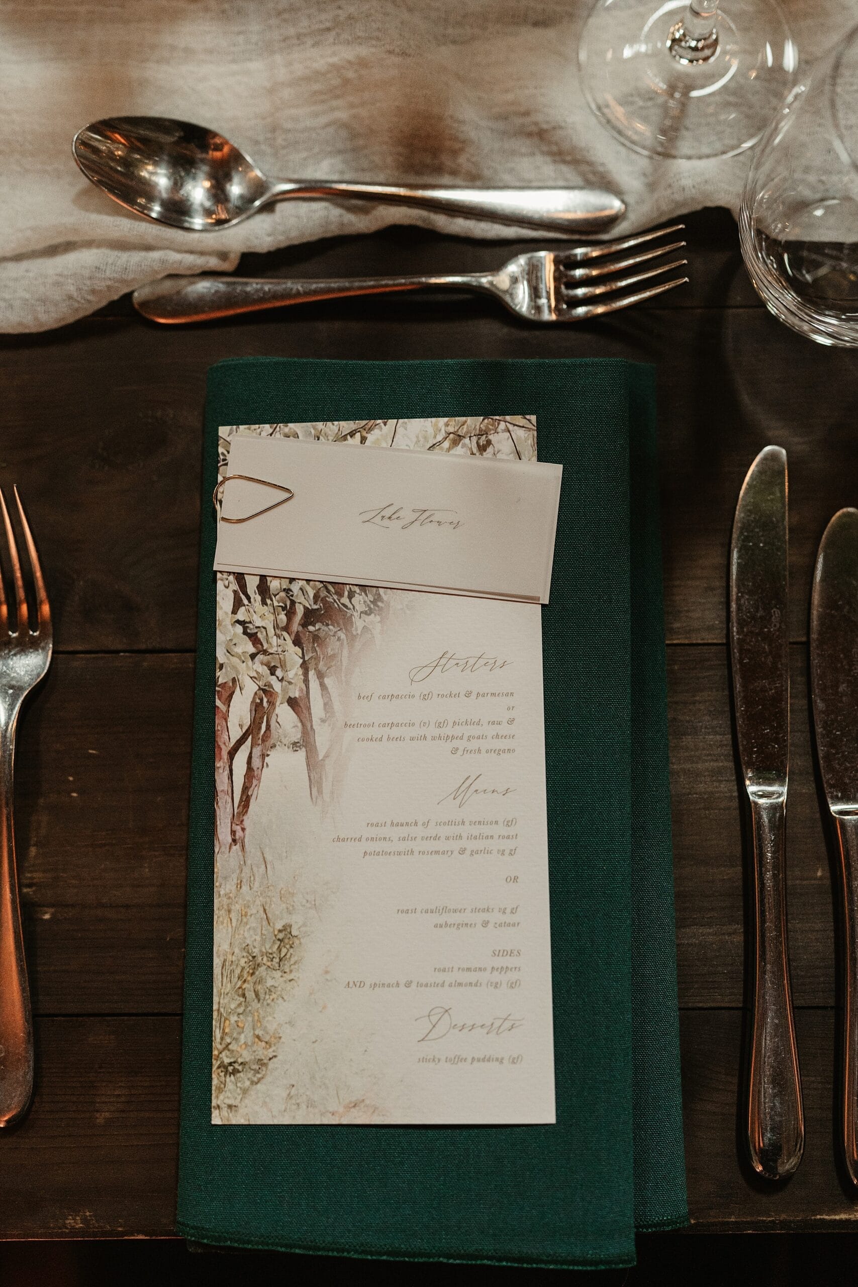 wedding reception stationery by a little bit of loveliness at byre at inchyra wedding