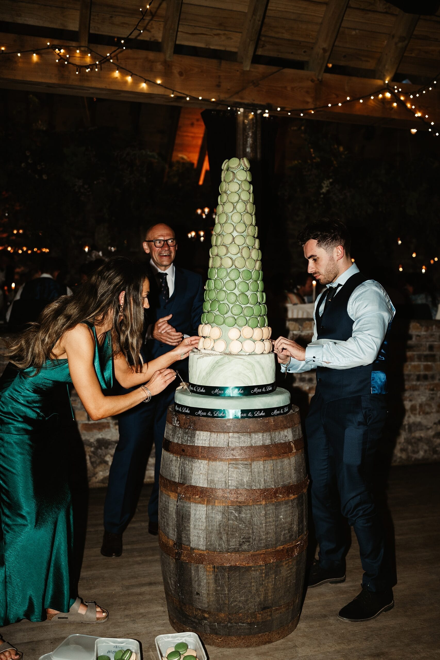 Chardon Macaron wedding cake byre at inchyre same sex wedding