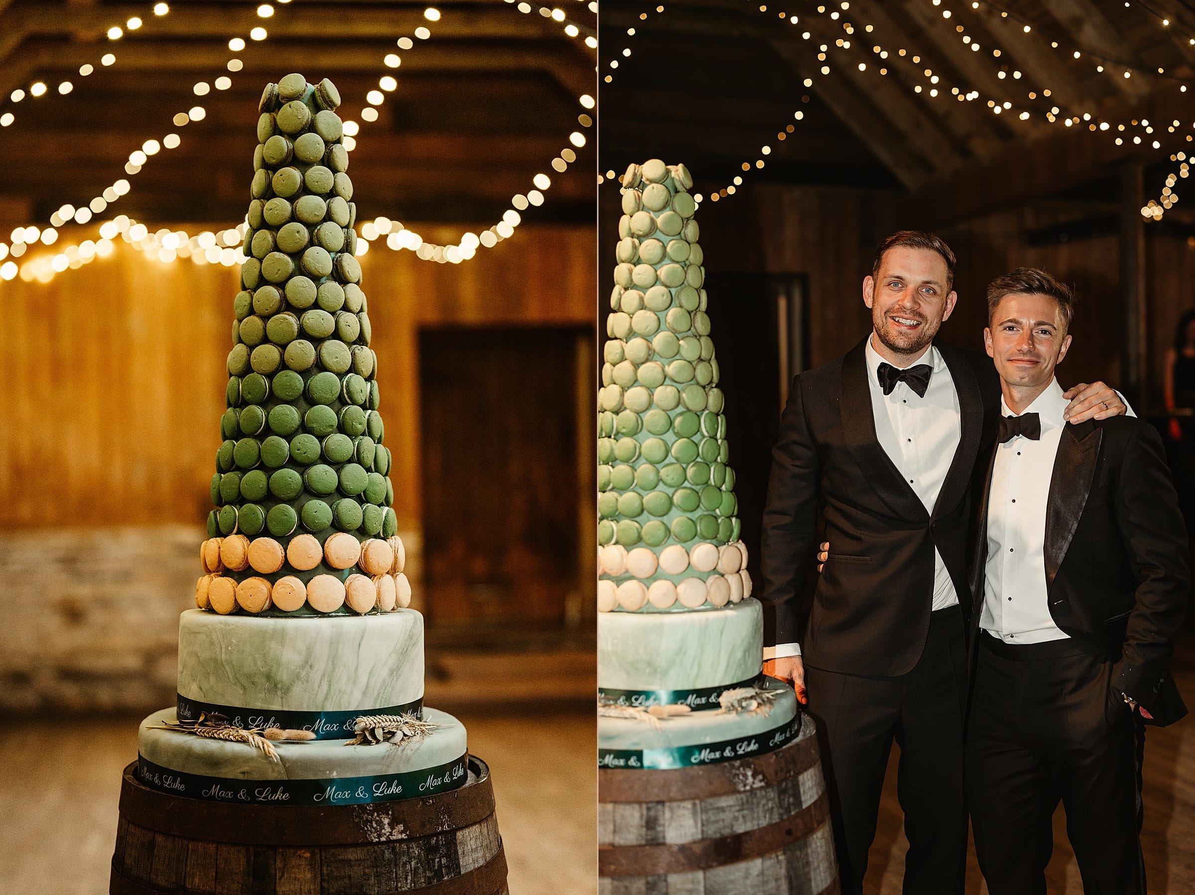 Chardon Macaron wedding cake byre at inchyre same sex wedding