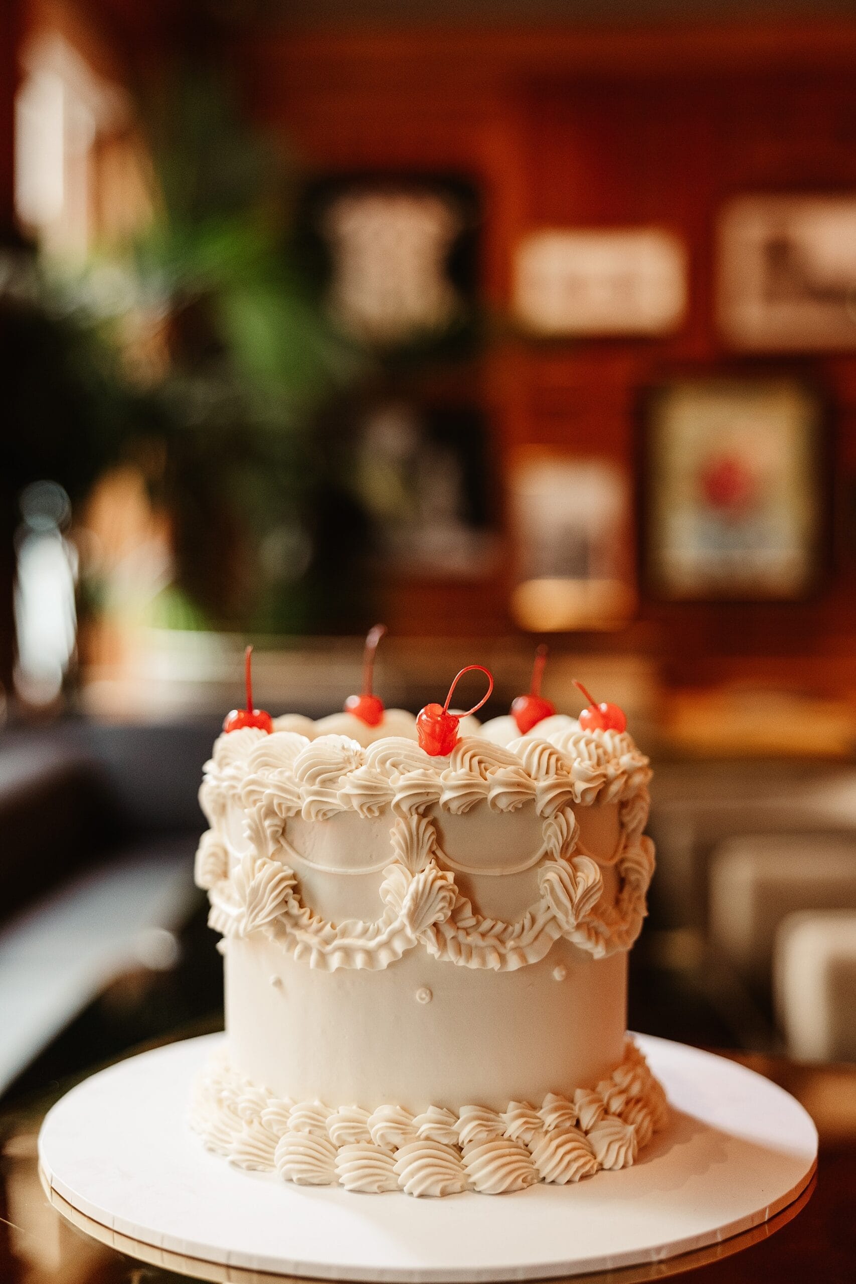 virgin hotels edinburgh elopement wedding photography akara bakery cake with maraschino cherries