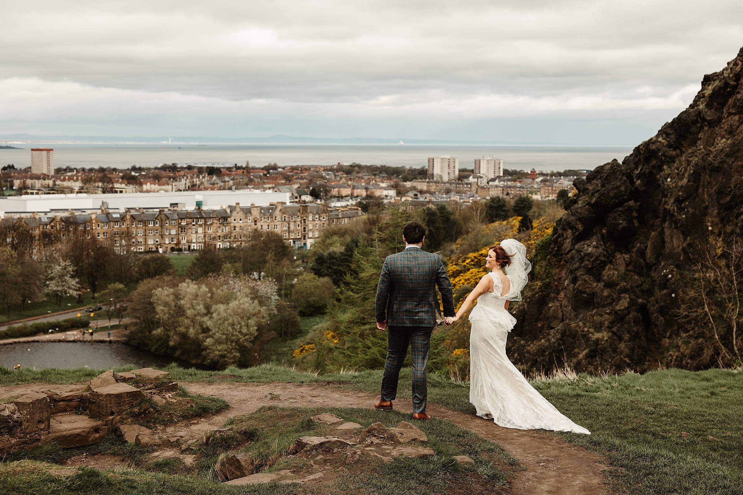 St Anthony's Chapel Ruins elopement wedding photography bride and groom