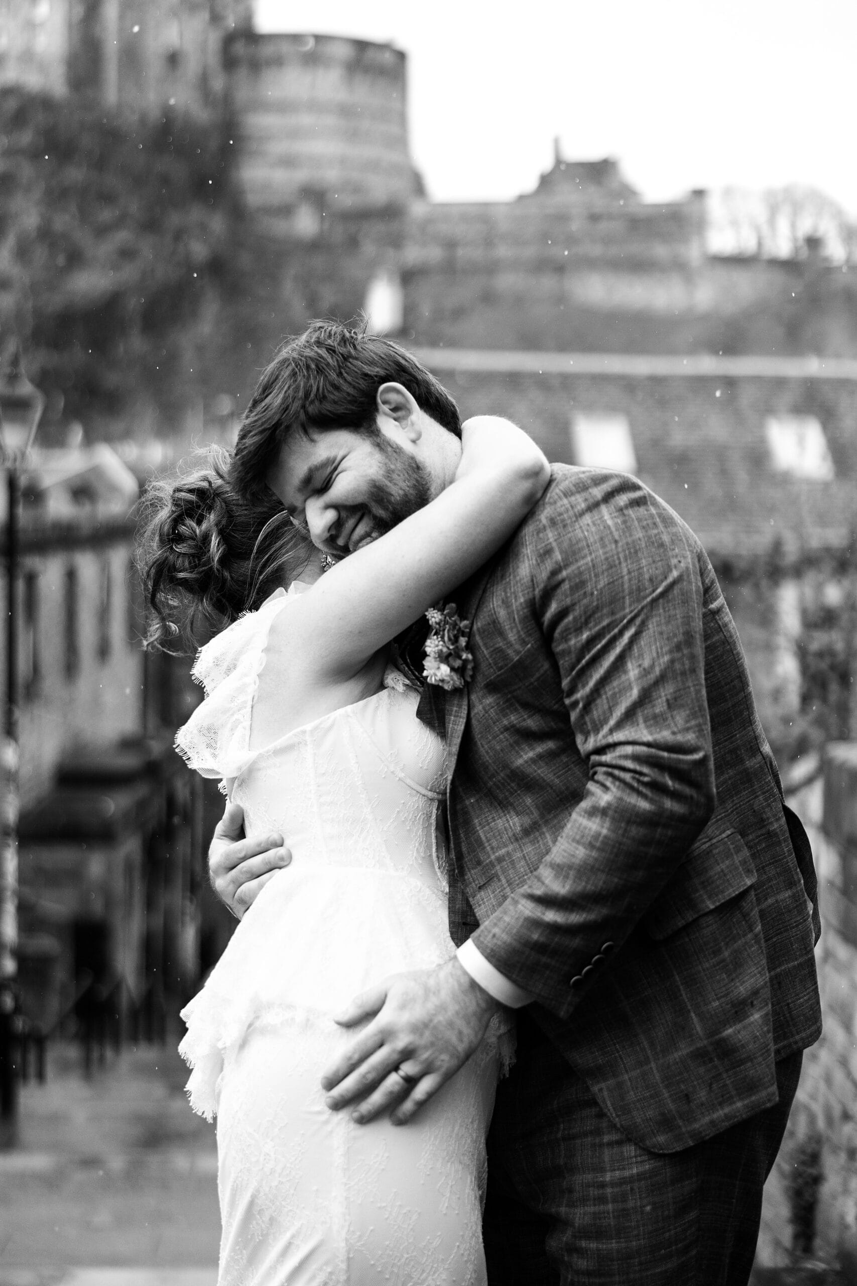 The virgin hotels edinburgh elopement wedding photography bride and groom portraits edinburgh castle