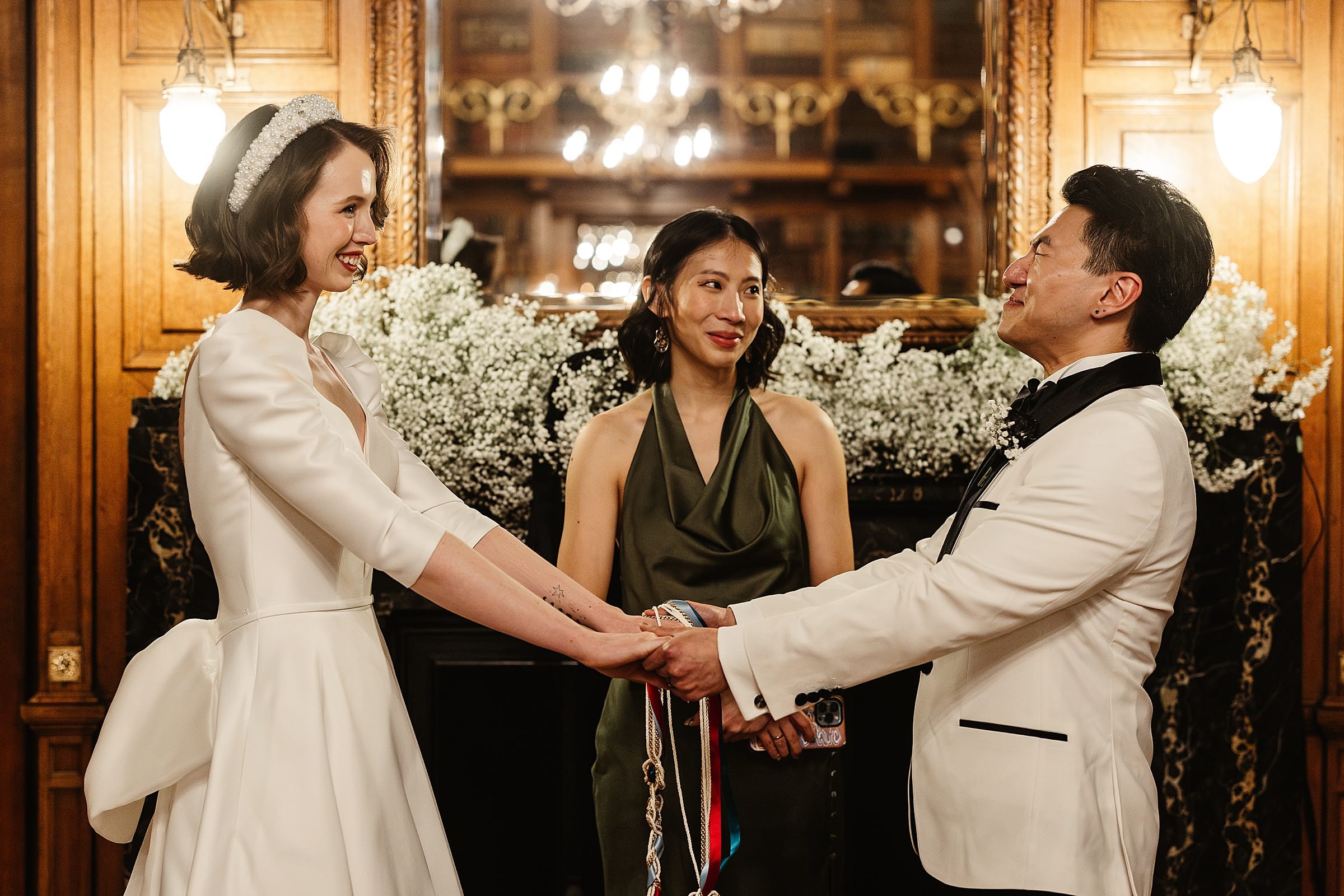 Royal College of Physicians Edinburgh wedding ceremony bride and groom tie the knot