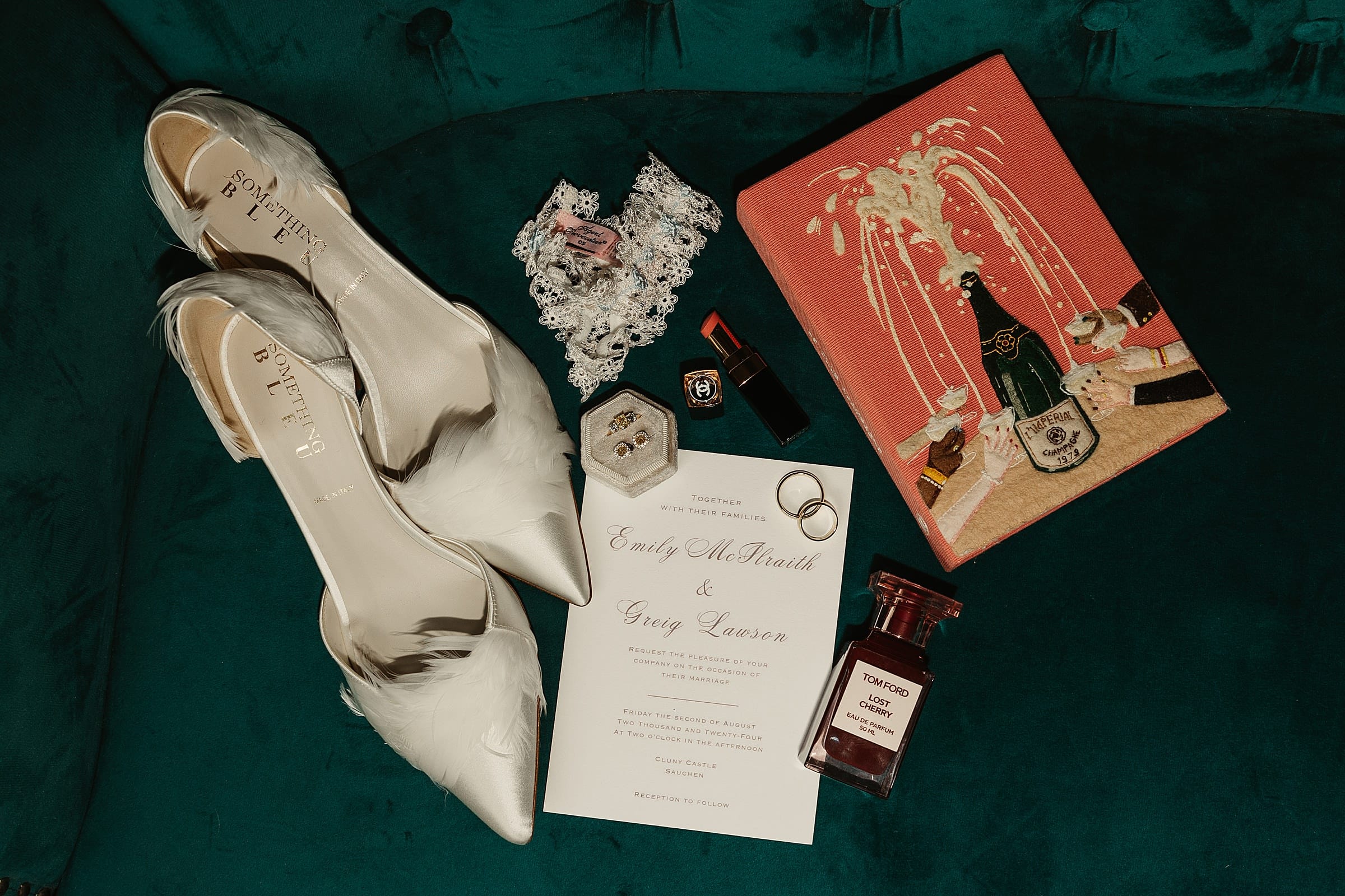 cluny castle wedding bride details