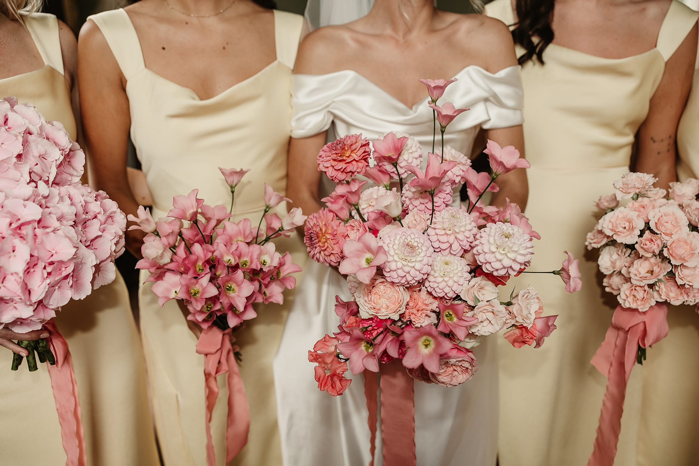 cluny castle wedding fauna flower folk pink bouquet