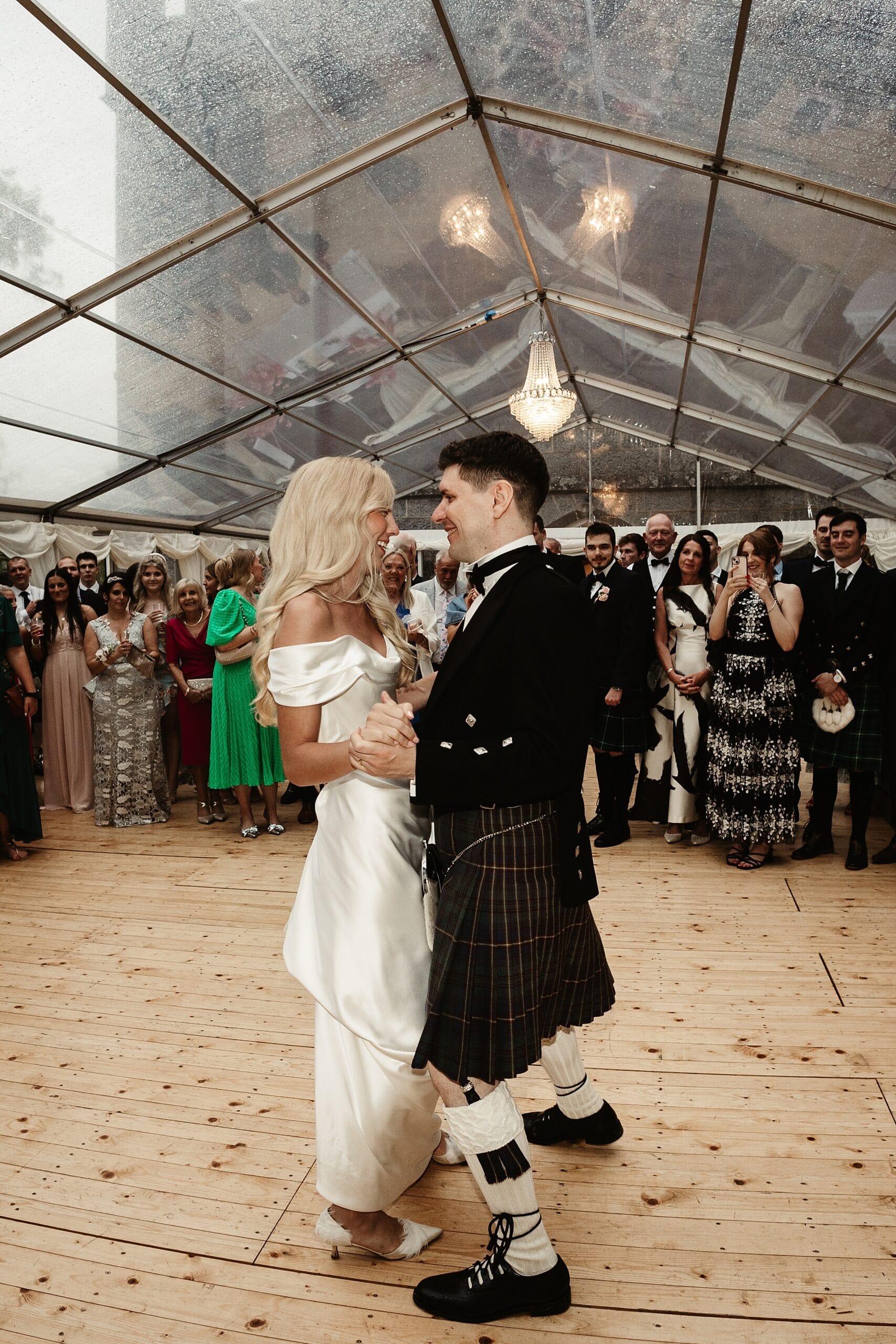 cluny castle wedding photography first dance bride and groom